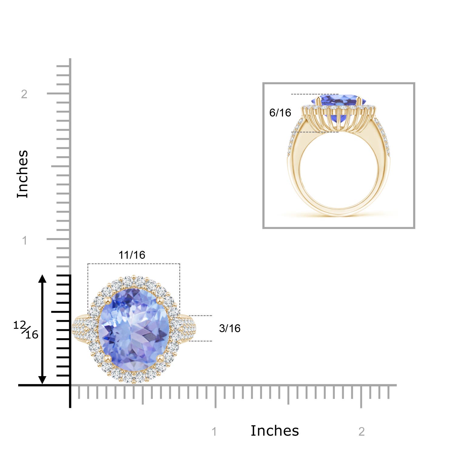 A - Tanzanite / 9.22 CT / 14 KT Yellow Gold