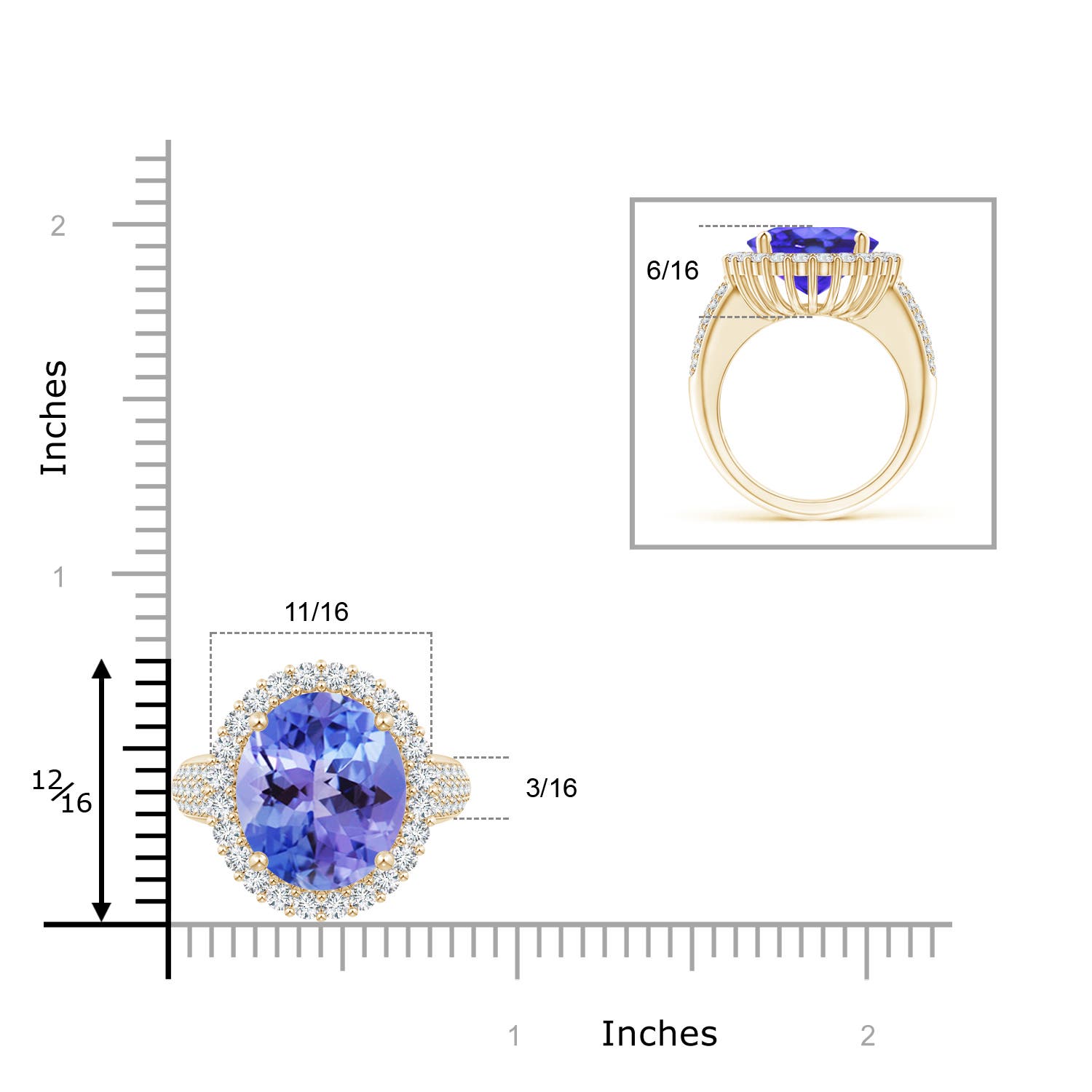 AA - Tanzanite / 9.22 CT / 14 KT Yellow Gold