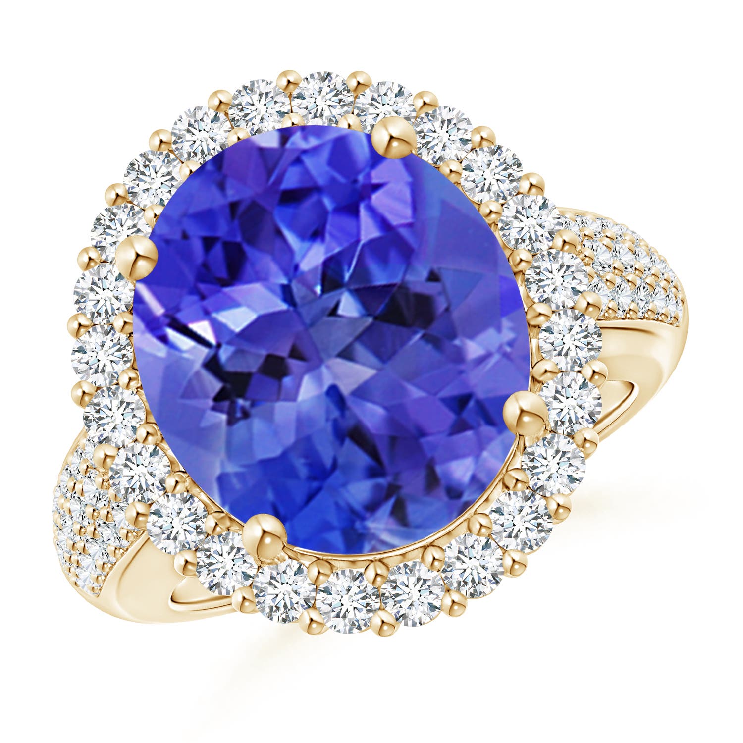 AAA - Tanzanite / 9.22 CT / 14 KT Yellow Gold