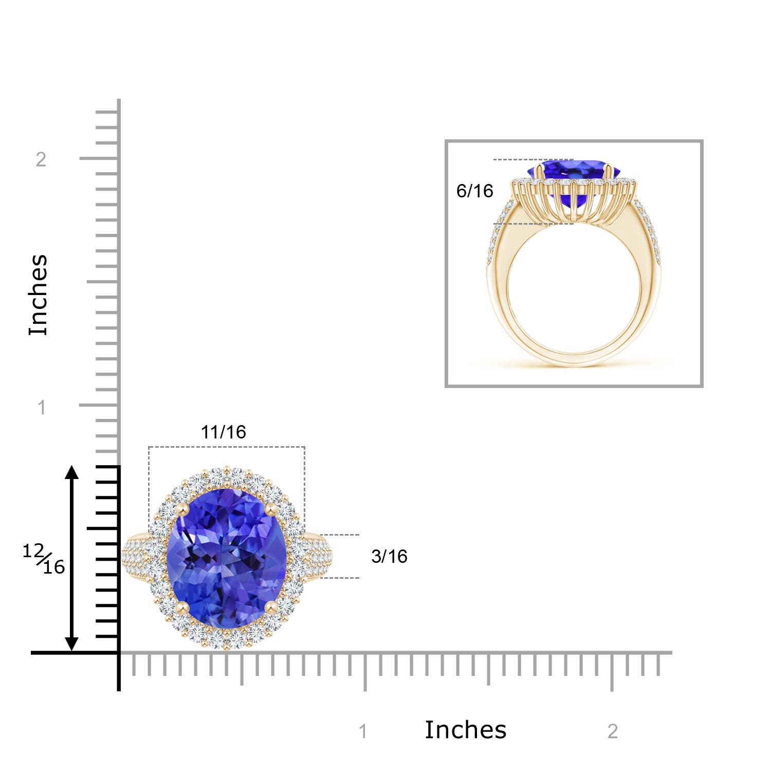 AAA - Tanzanite / 9.22 CT / 14 KT Yellow Gold