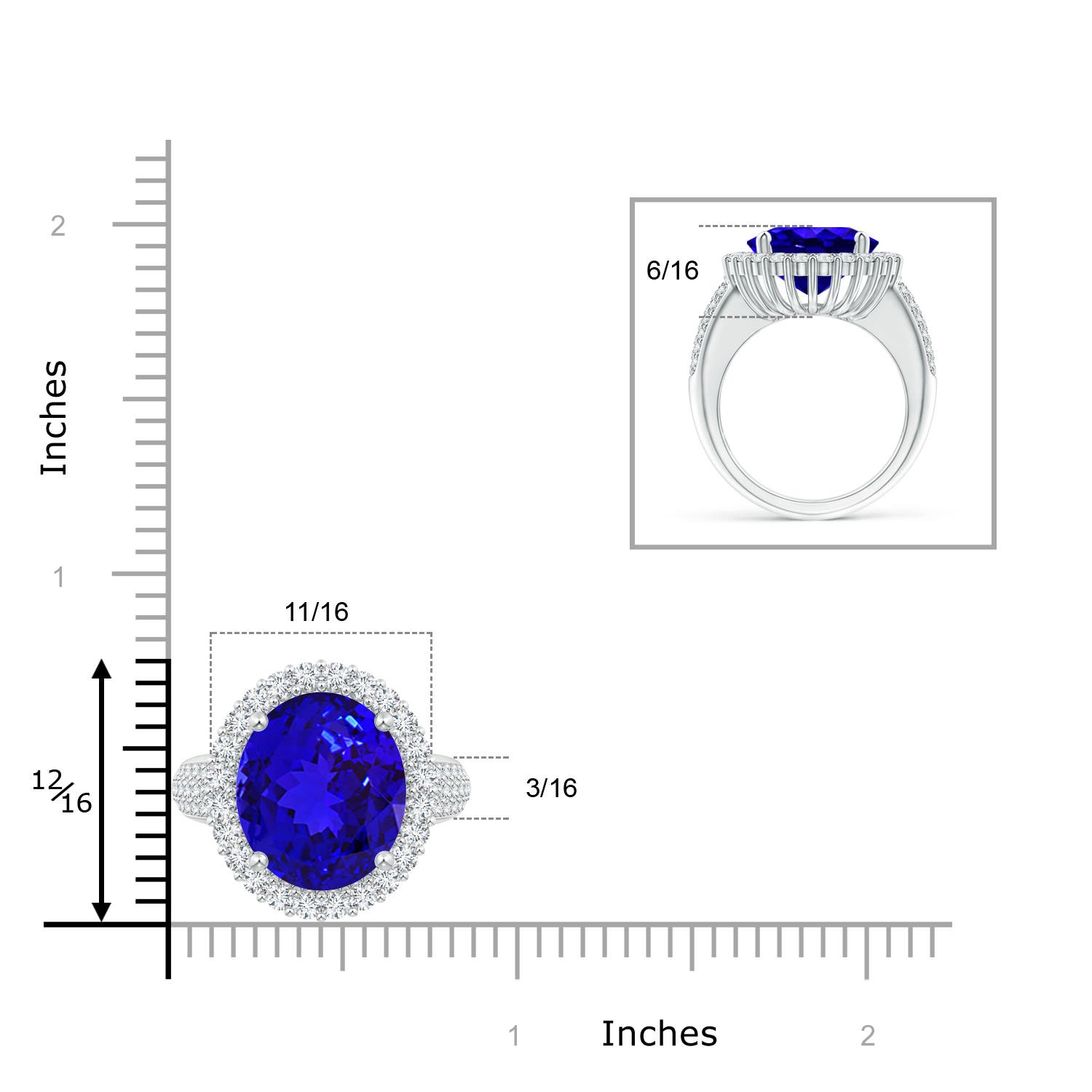 AAAA - Tanzanite / 9.22 CT / 14 KT White Gold