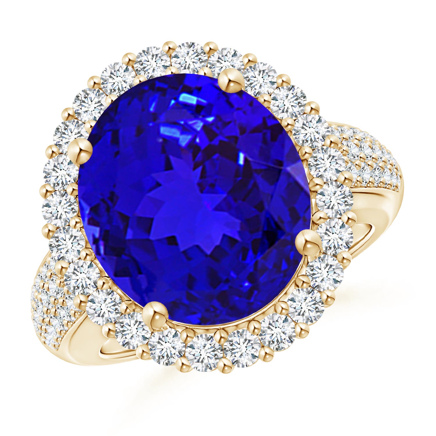 AAAA - Tanzanite / 9.22 CT / 14 KT Yellow Gold