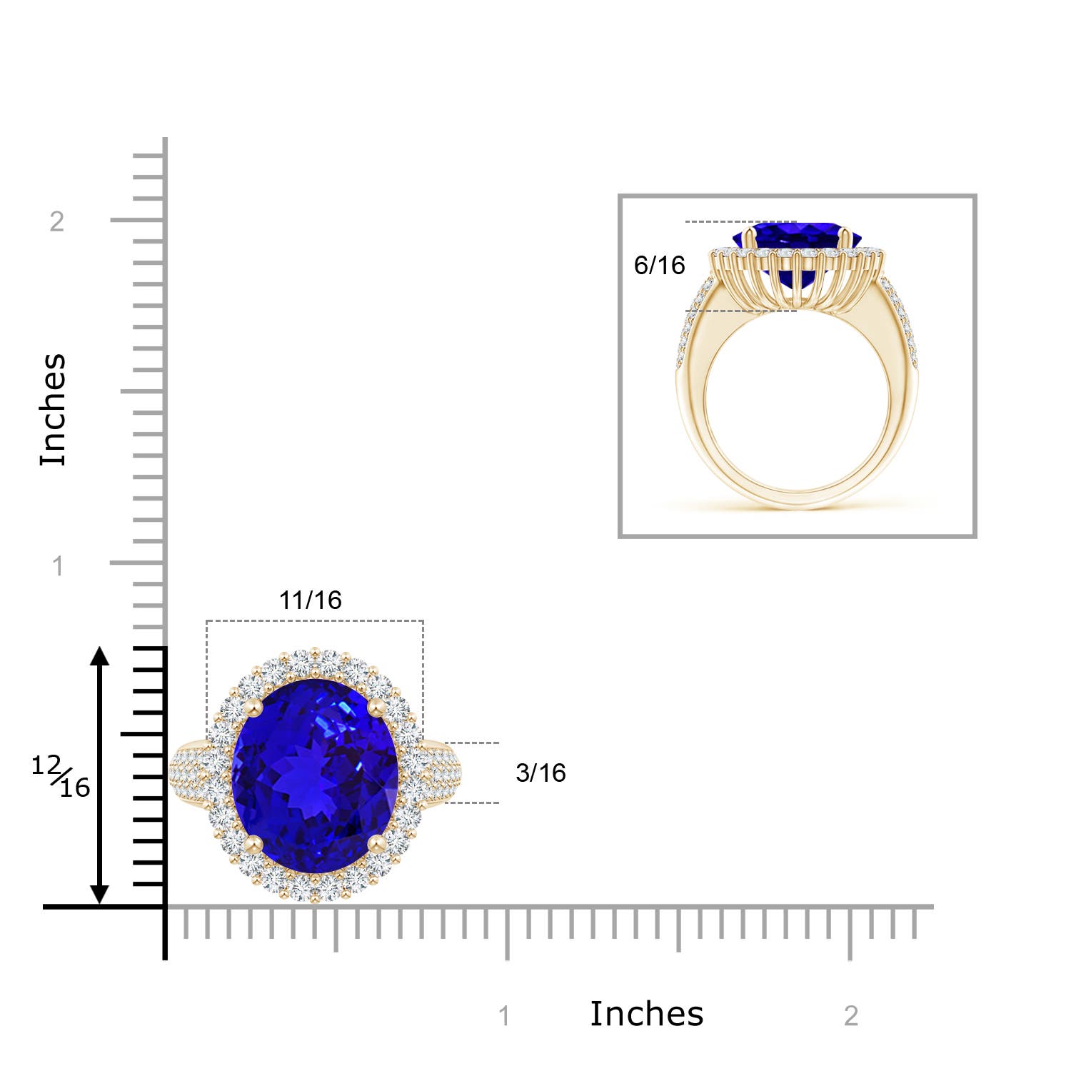 AAAA - Tanzanite / 9.22 CT / 14 KT Yellow Gold