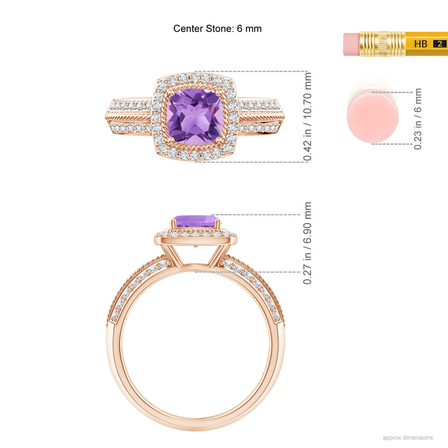 A - Amethyst / 1.22 CT / 14 KT Rose Gold