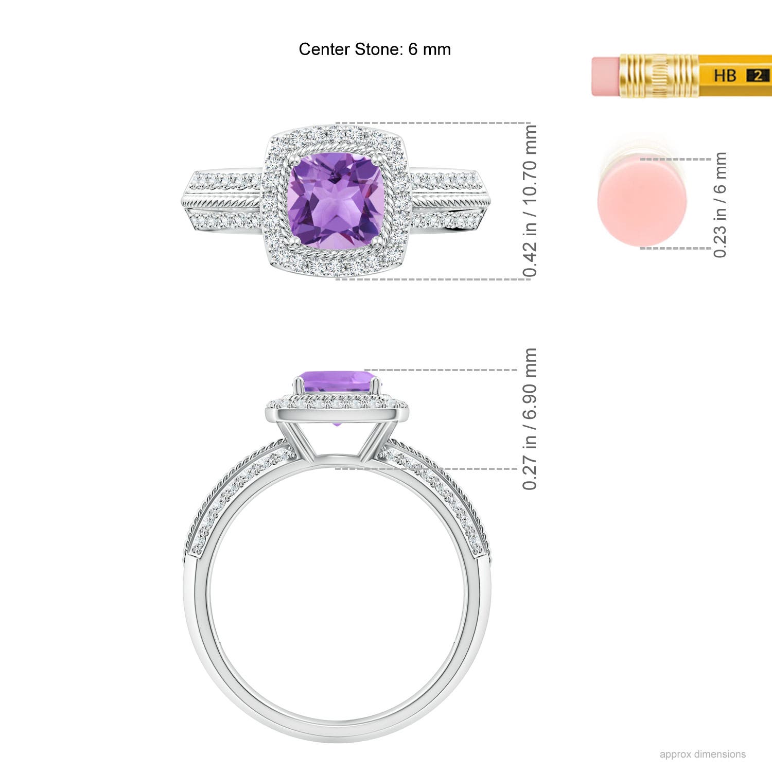 A - Amethyst / 1.22 CT / 14 KT White Gold