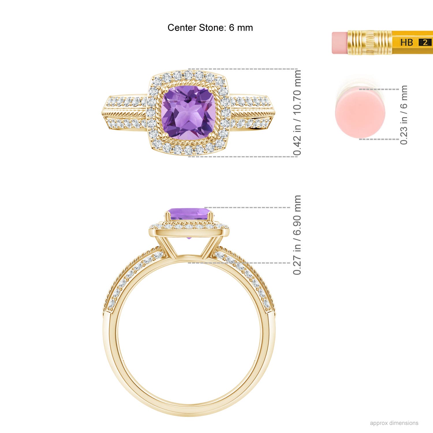 A - Amethyst / 1.22 CT / 14 KT Yellow Gold