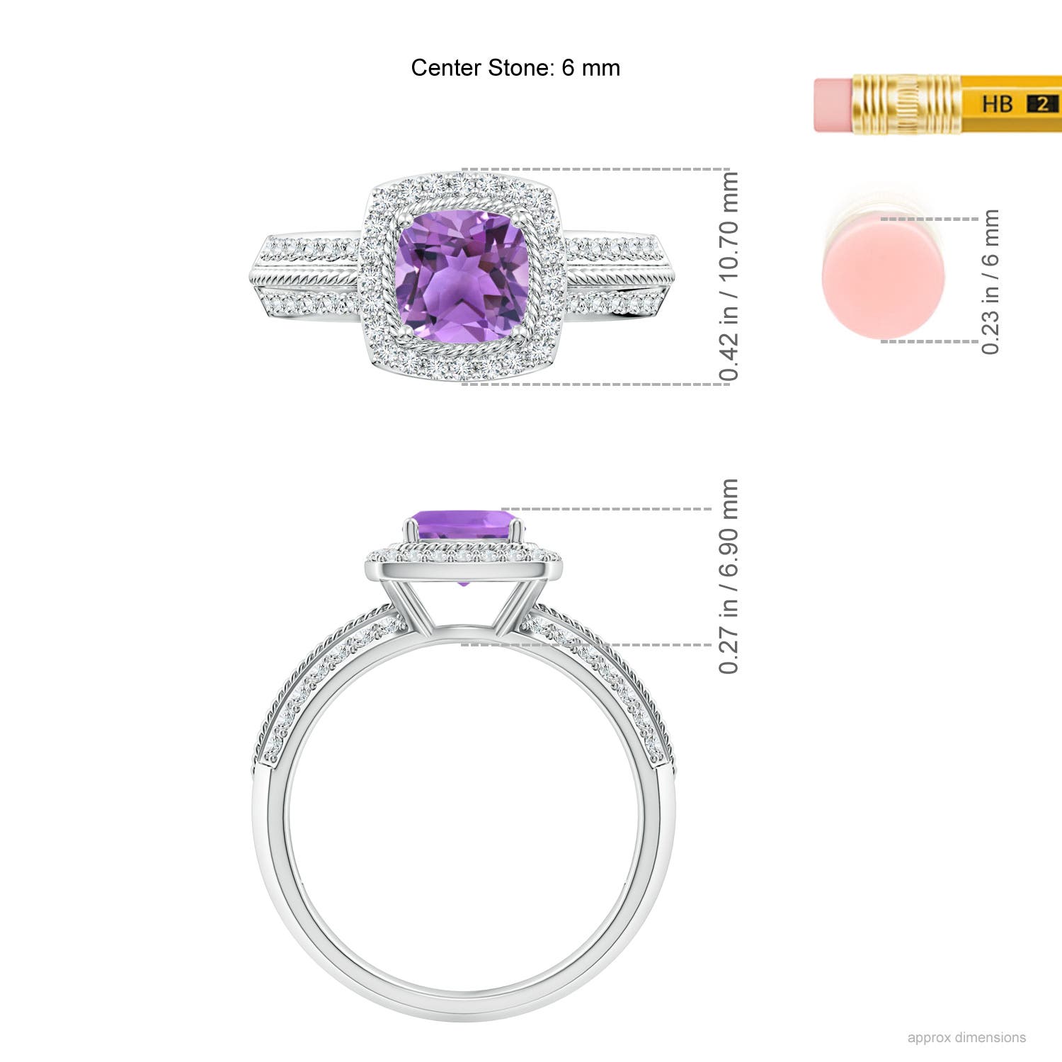 AA - Amethyst / 1.22 CT / 14 KT White Gold