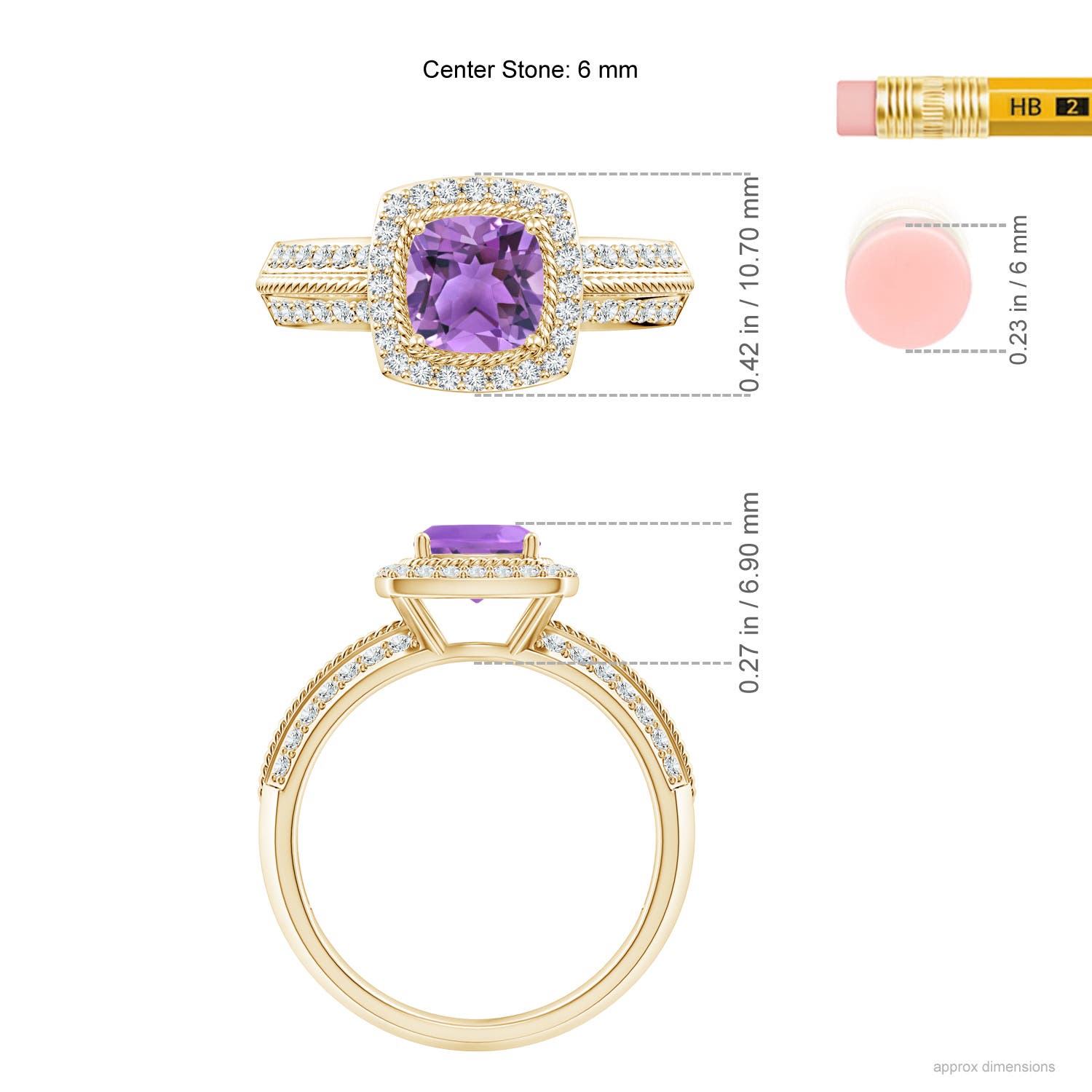 AA - Amethyst / 1.22 CT / 14 KT Yellow Gold