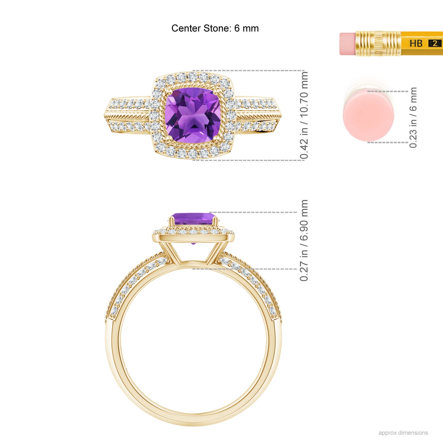 AAA - Amethyst / 1.22 CT / 14 KT Yellow Gold