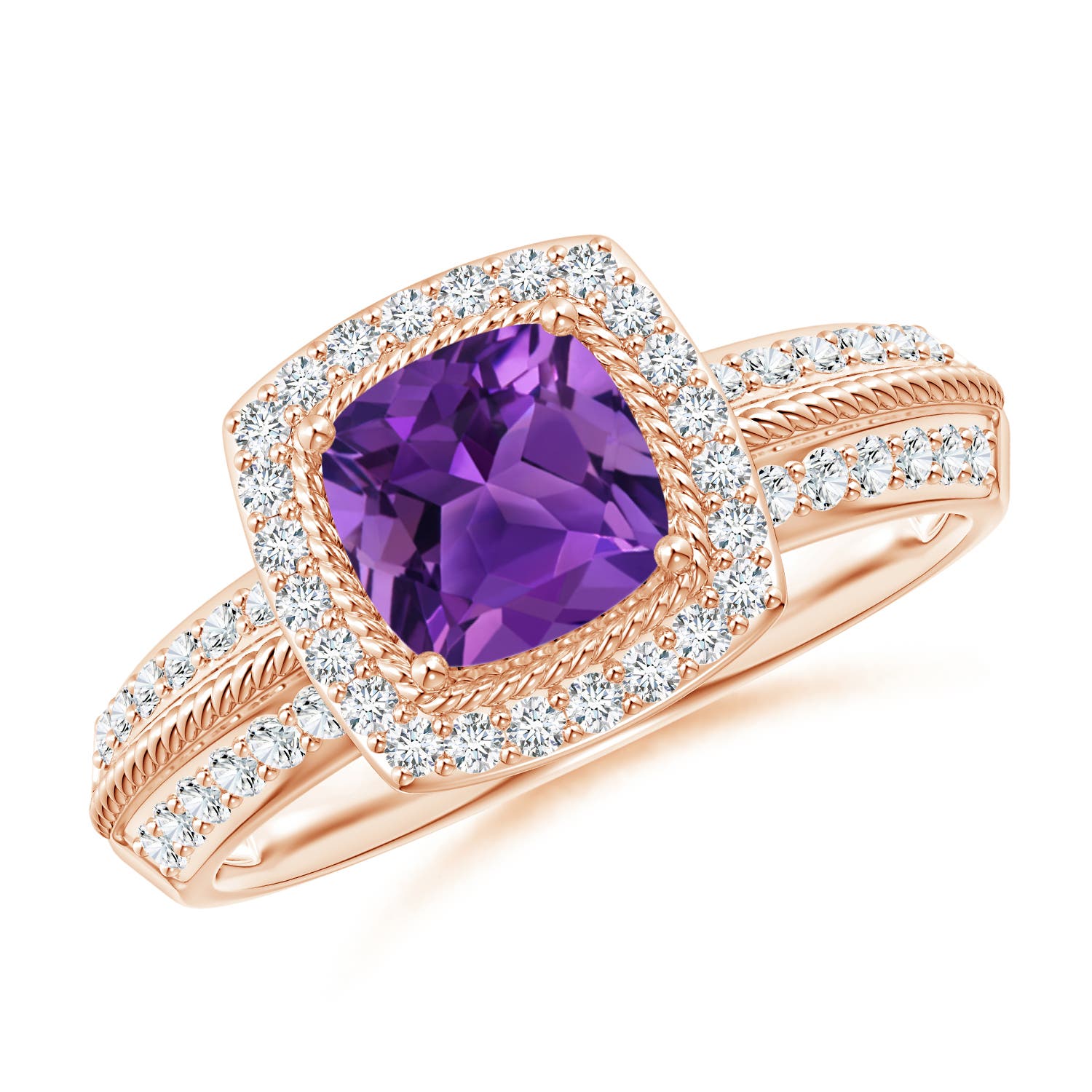 AAAA - Amethyst / 1.22 CT / 14 KT Rose Gold