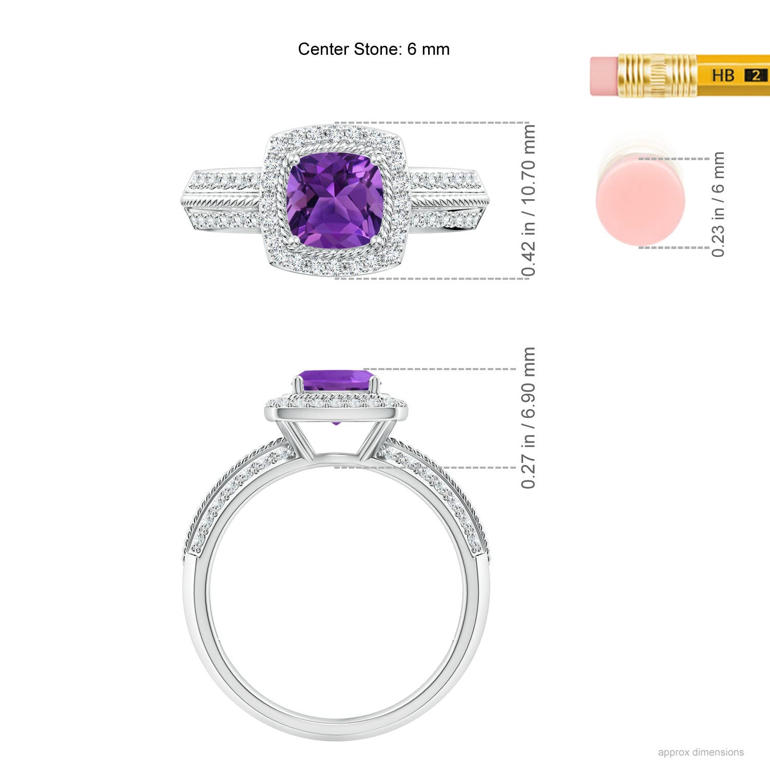 AAAA - Amethyst / 1.22 CT / 14 KT White Gold