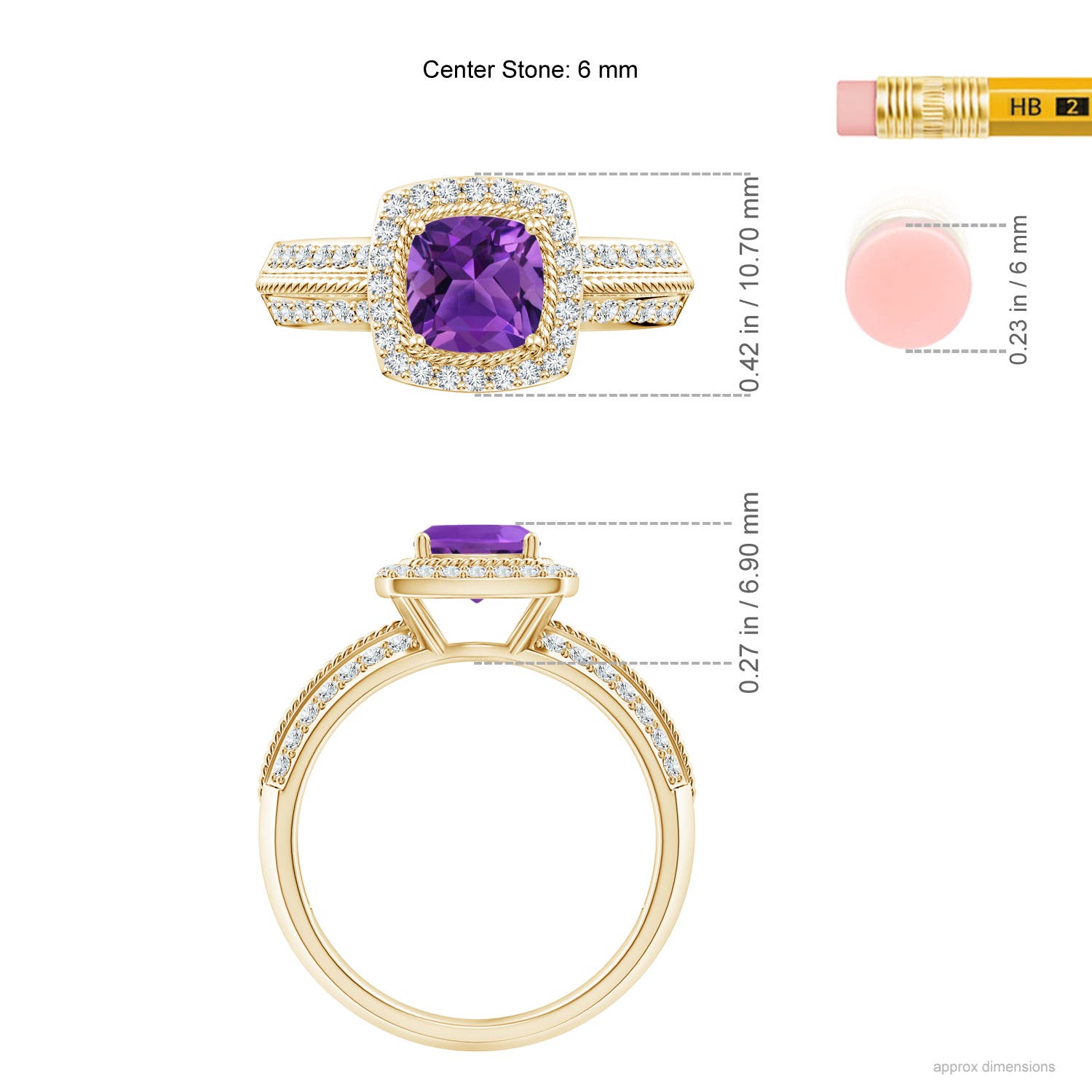 AAAA - Amethyst / 1.22 CT / 14 KT Yellow Gold