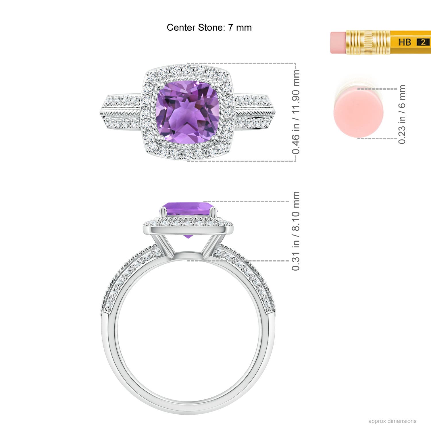 AA - Amethyst / 1.87 CT / 14 KT White Gold