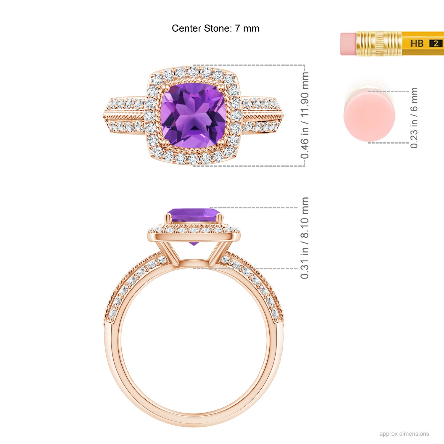 AAA - Amethyst / 1.87 CT / 14 KT Rose Gold