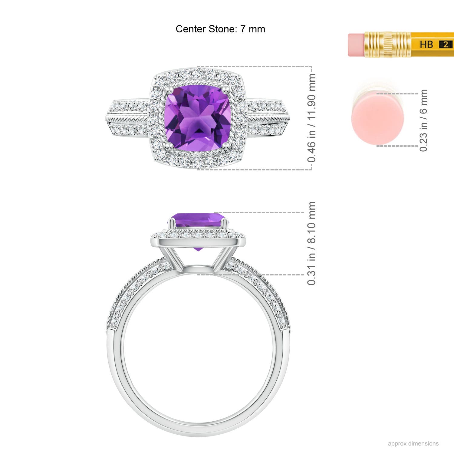 AAA - Amethyst / 1.87 CT / 14 KT White Gold