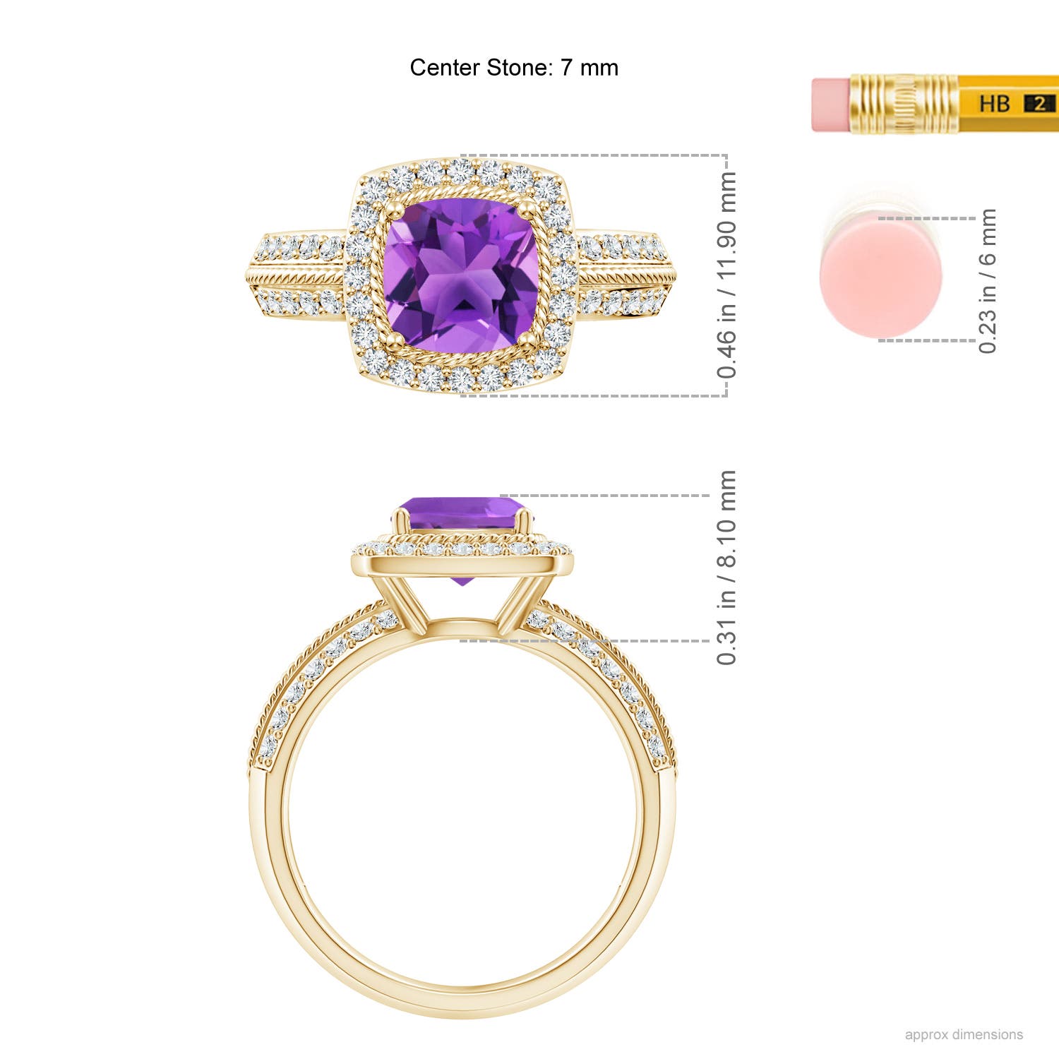 AAA - Amethyst / 1.87 CT / 14 KT Yellow Gold