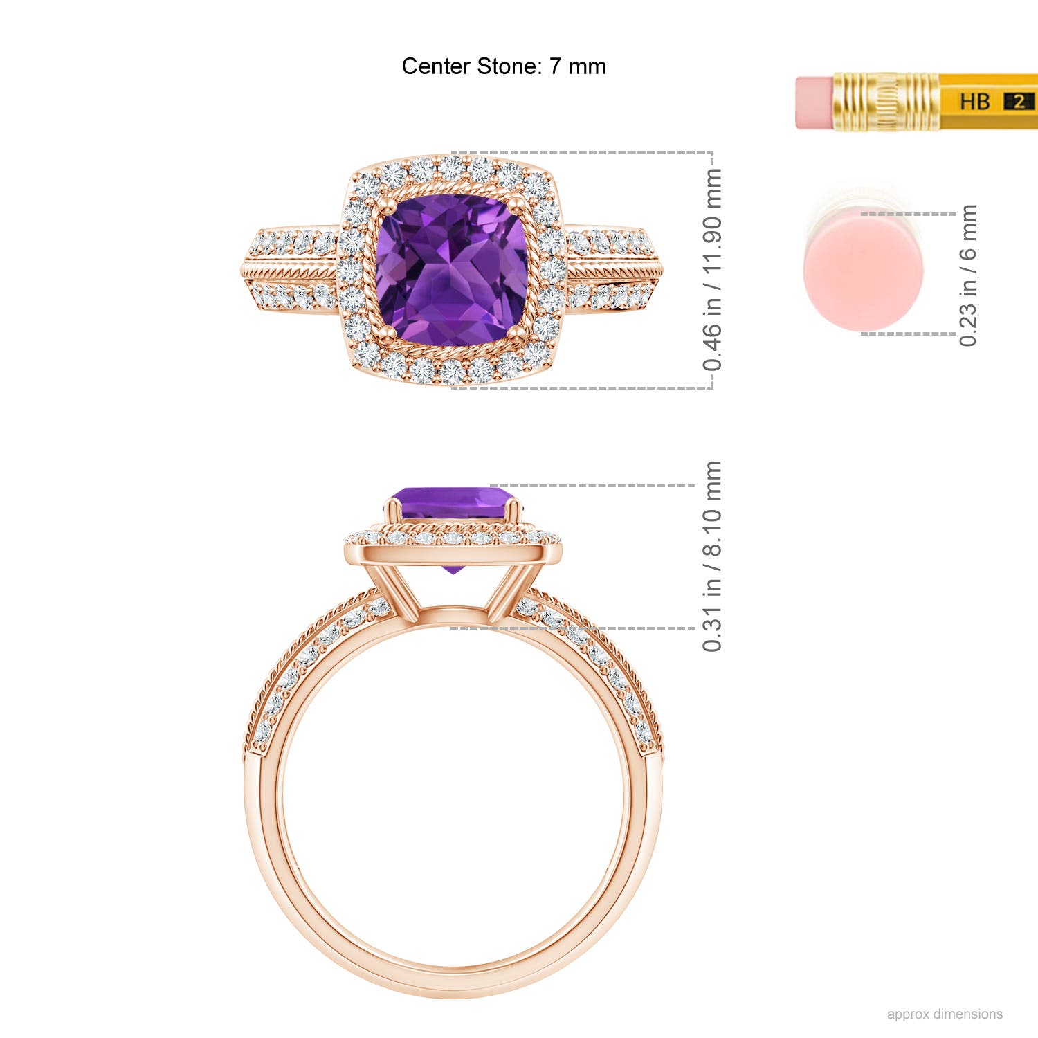 AAAA - Amethyst / 1.87 CT / 14 KT Rose Gold