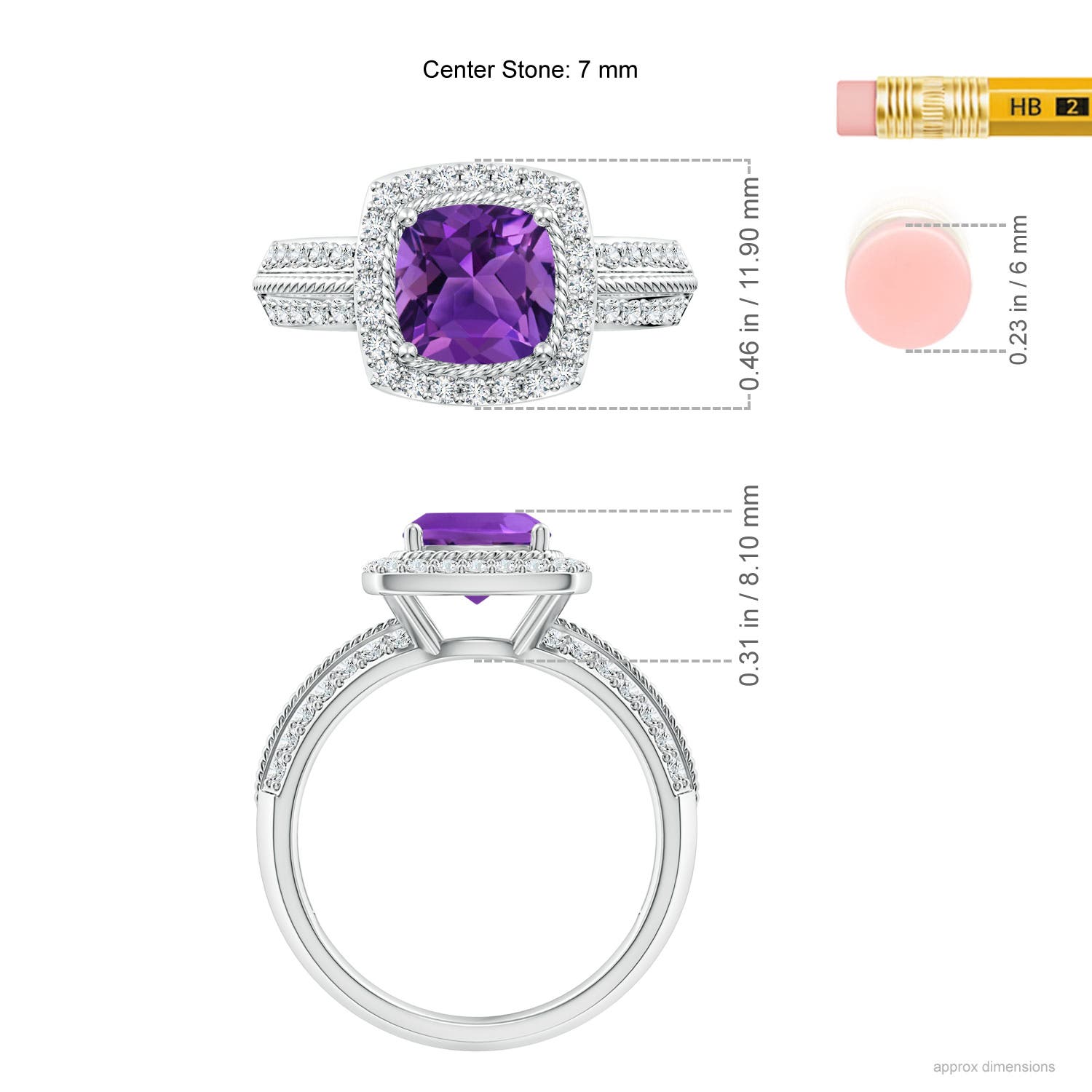 AAAA - Amethyst / 1.87 CT / 14 KT White Gold