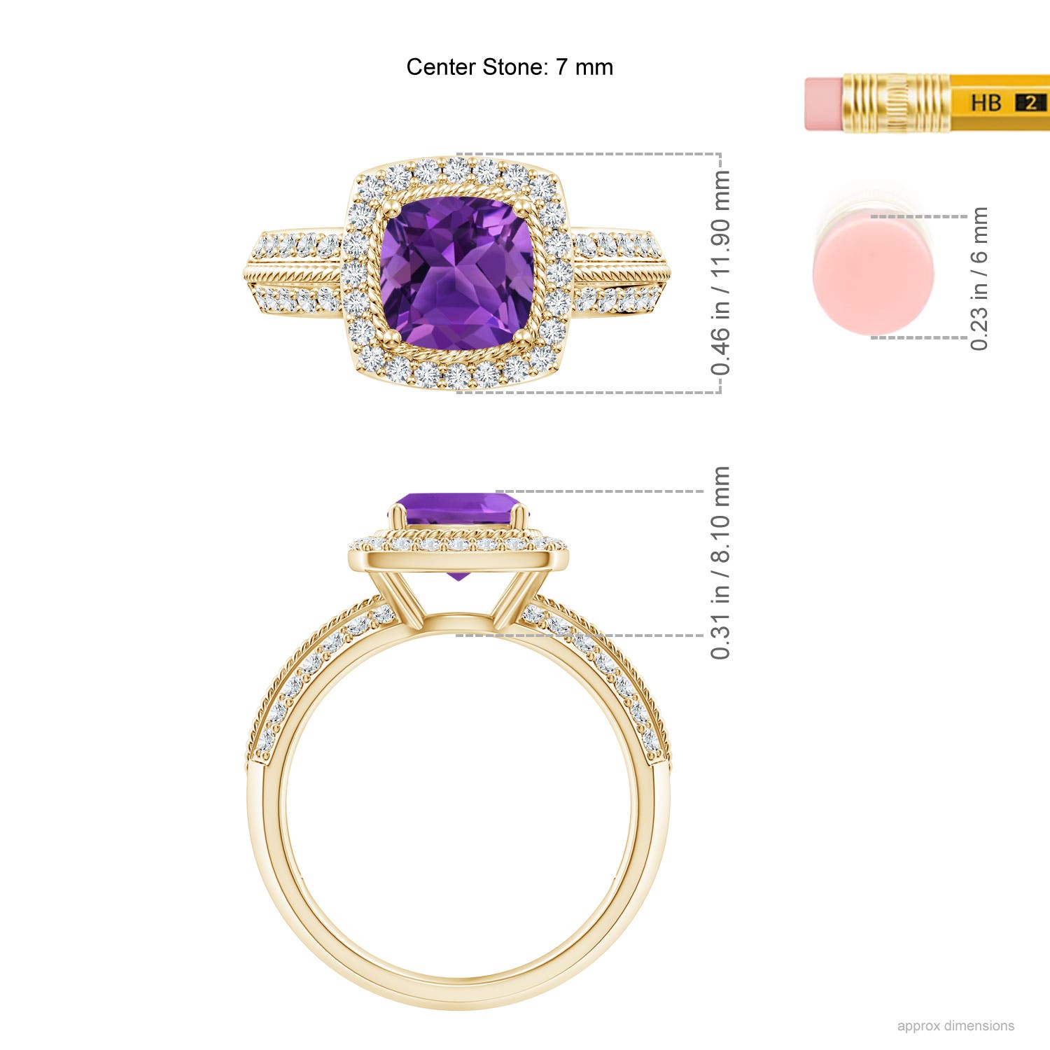 AAAA - Amethyst / 1.87 CT / 14 KT Yellow Gold