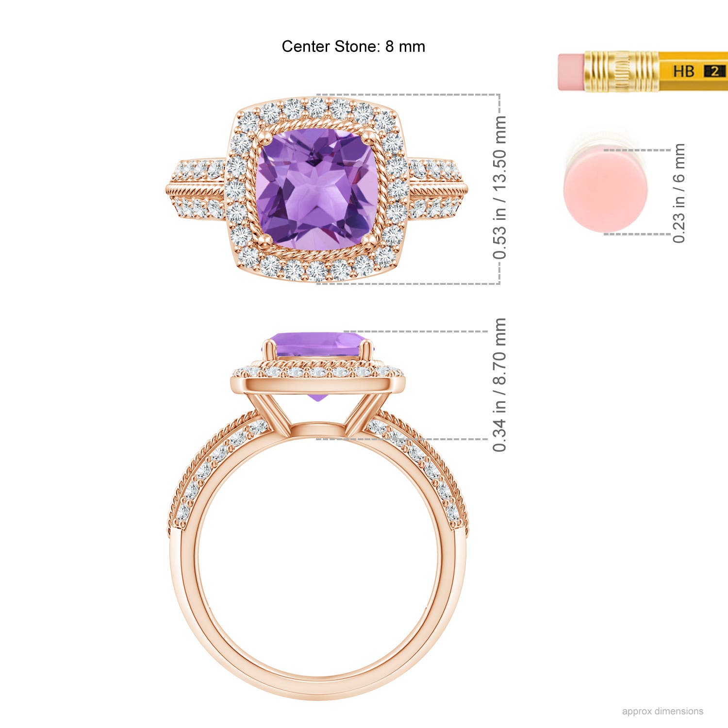 A - Amethyst / 2.87 CT / 14 KT Rose Gold