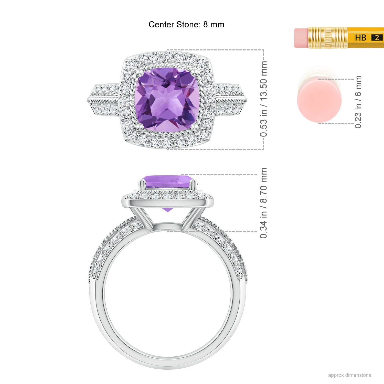 A - Amethyst / 2.87 CT / 14 KT White Gold