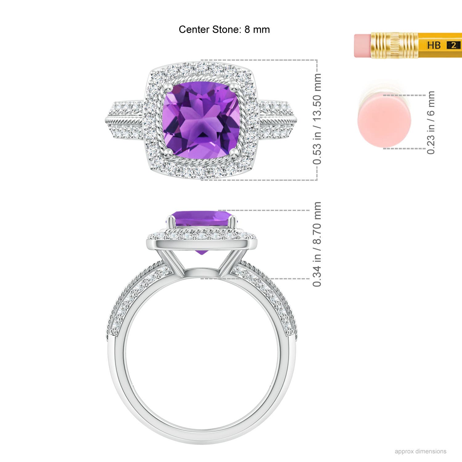 AAA - Amethyst / 2.87 CT / 14 KT White Gold