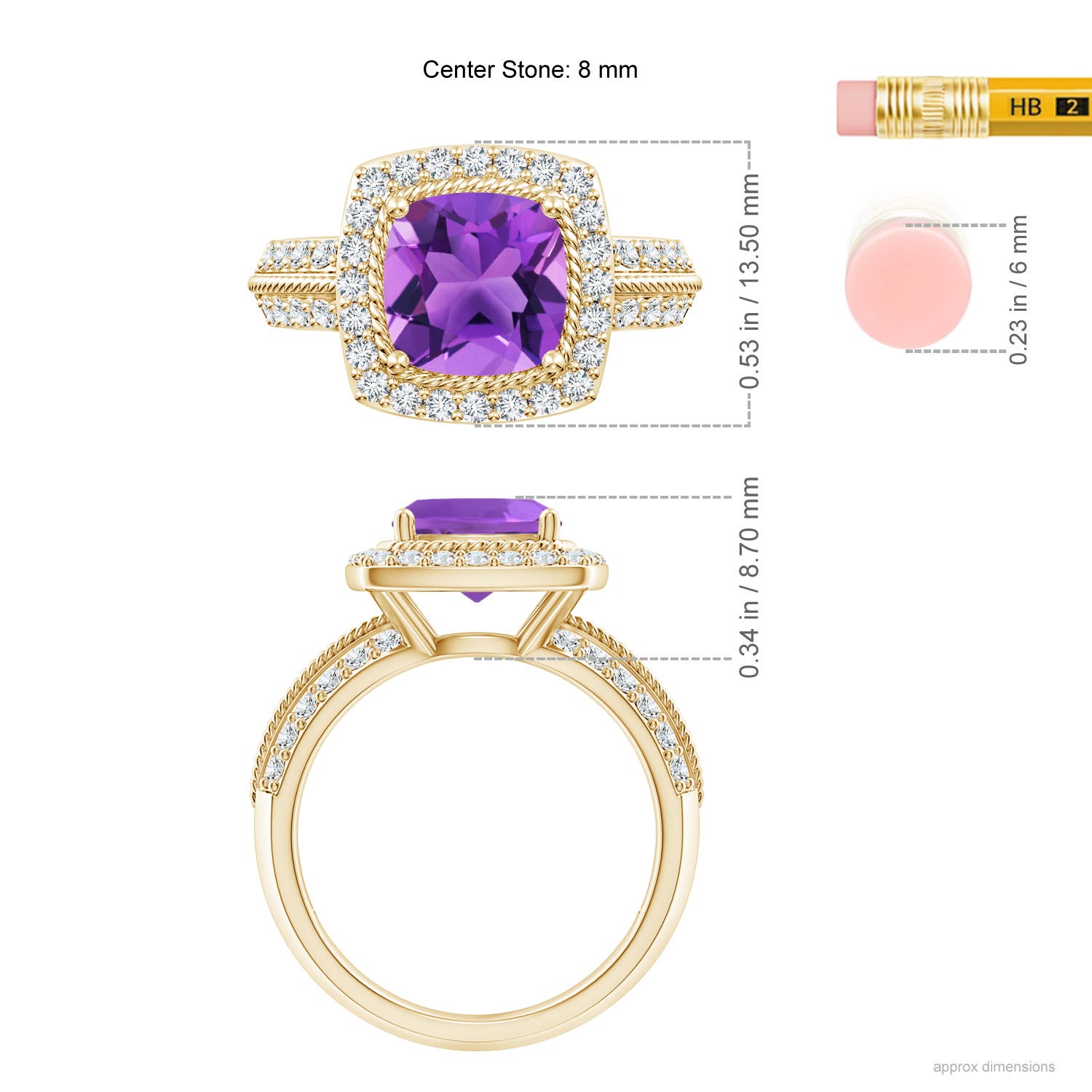 AAA - Amethyst / 2.87 CT / 14 KT Yellow Gold