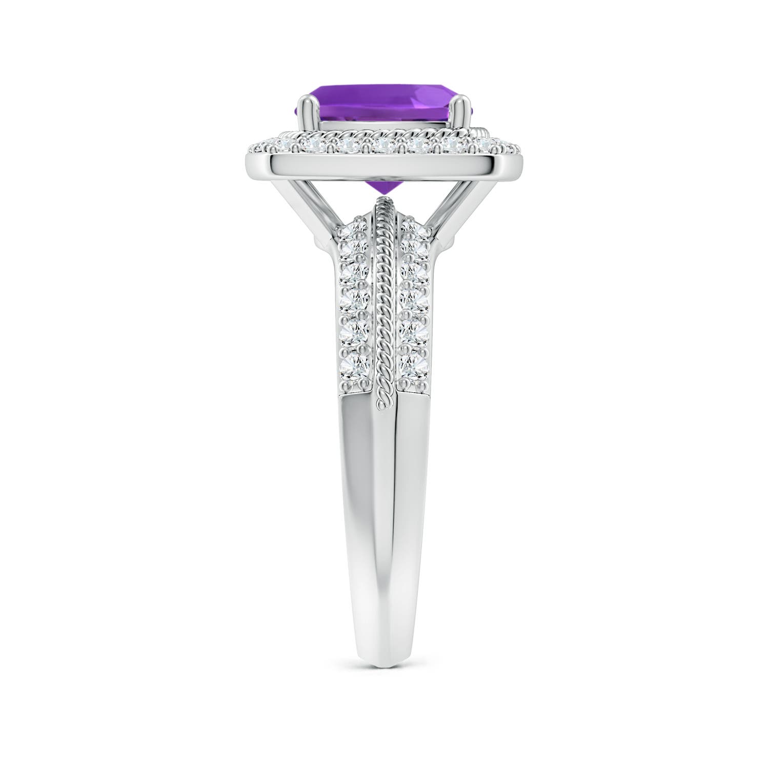 AAAA - Amethyst / 2.87 CT / 14 KT White Gold