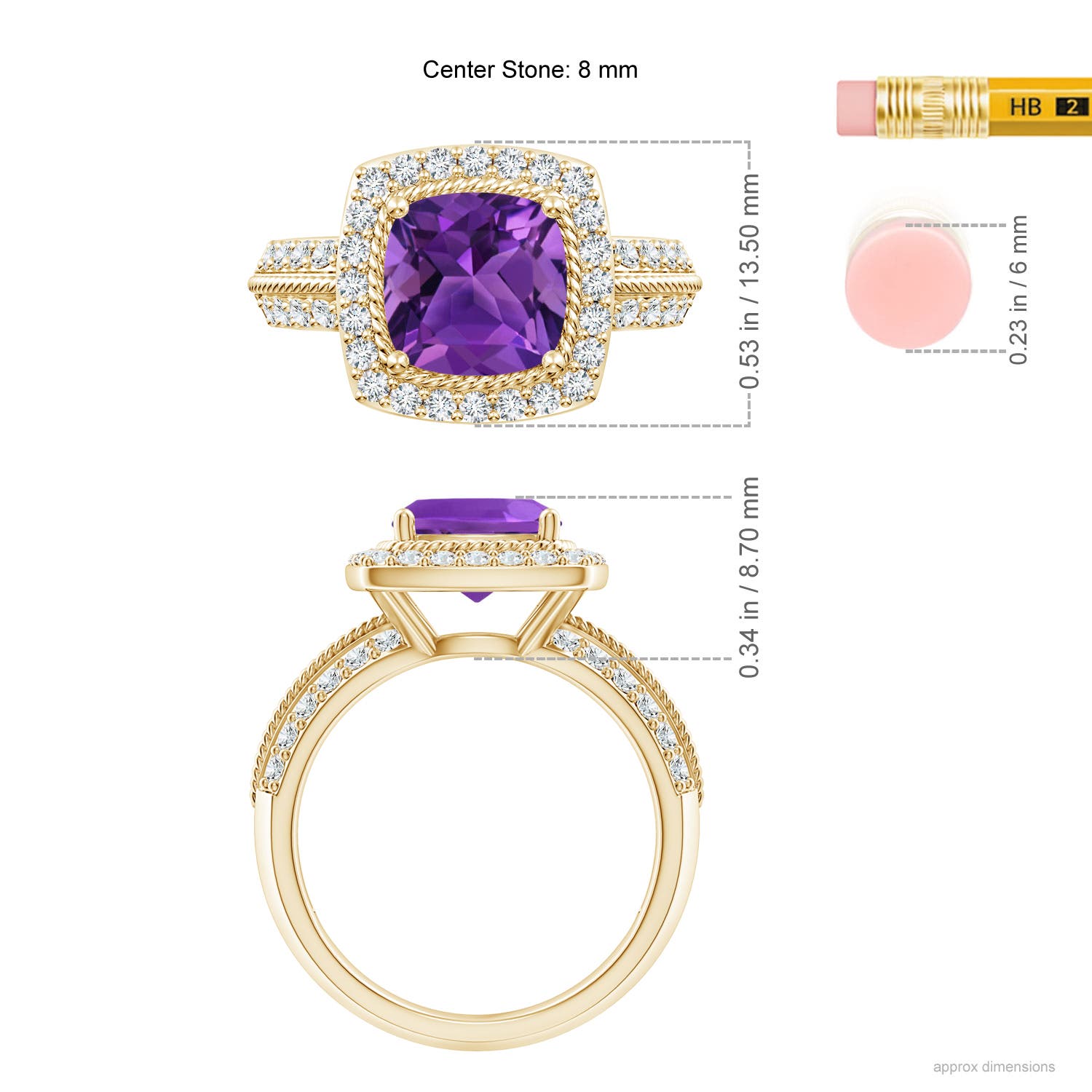 AAAA - Amethyst / 2.87 CT / 14 KT Yellow Gold