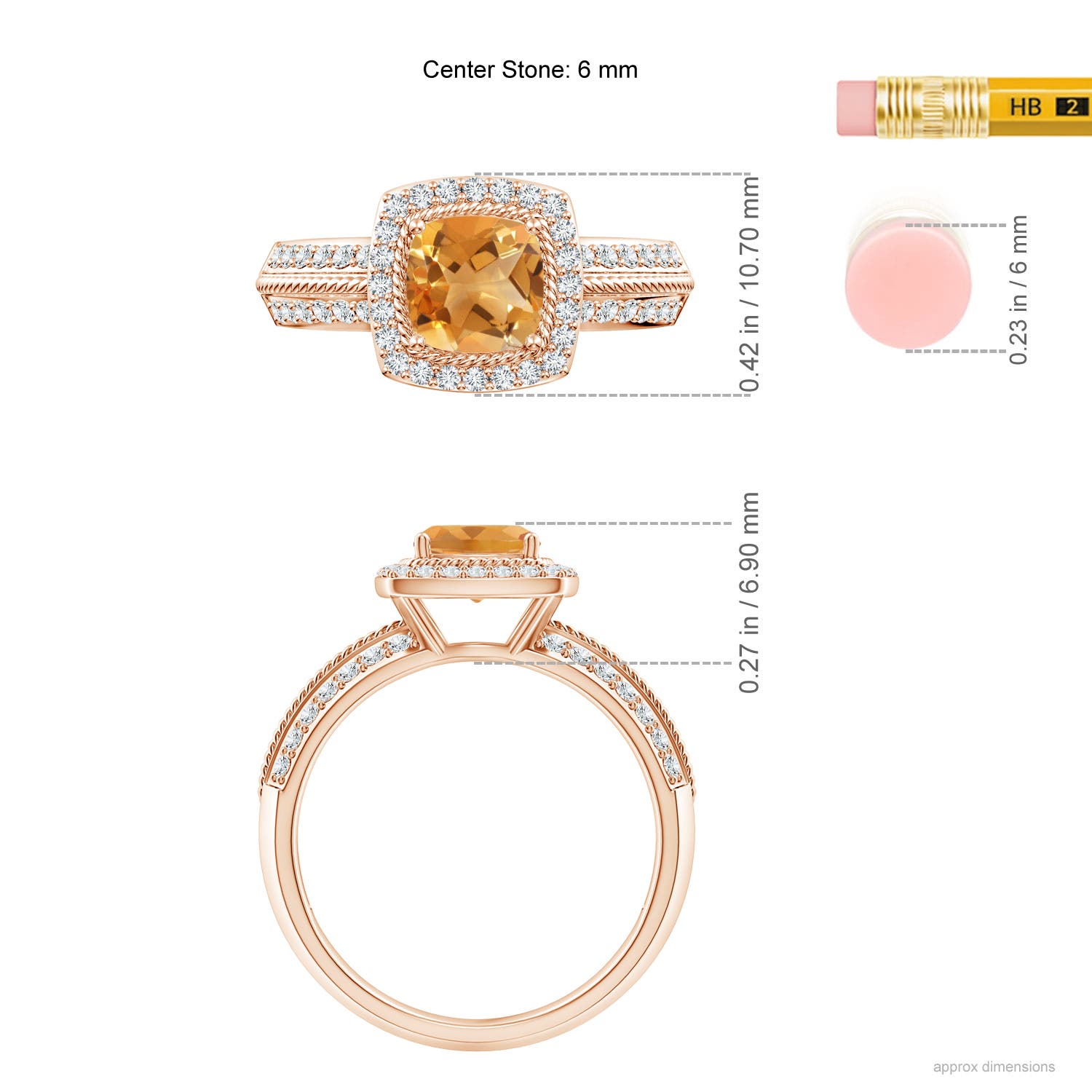 A - Citrine / 1.32 CT / 14 KT Rose Gold