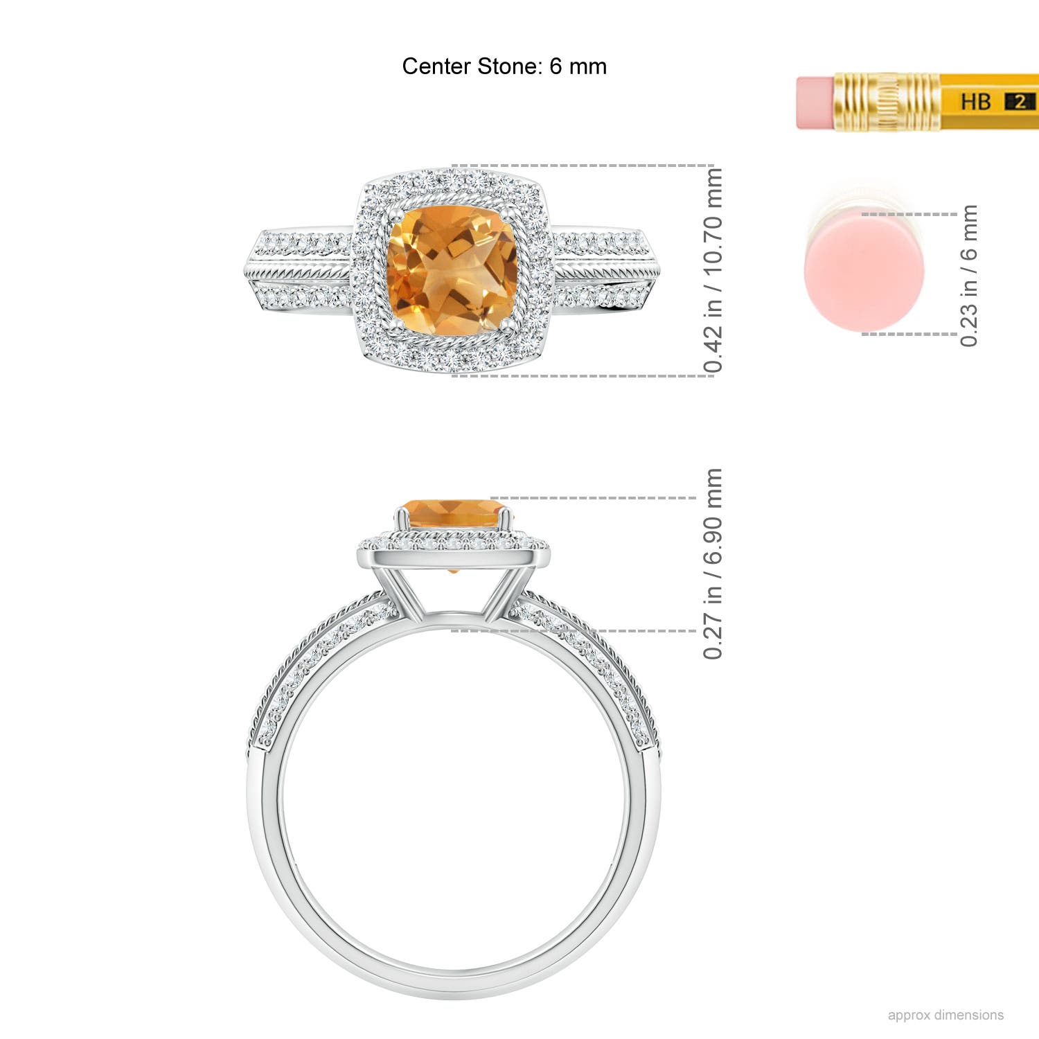 A - Citrine / 1.32 CT / 14 KT White Gold