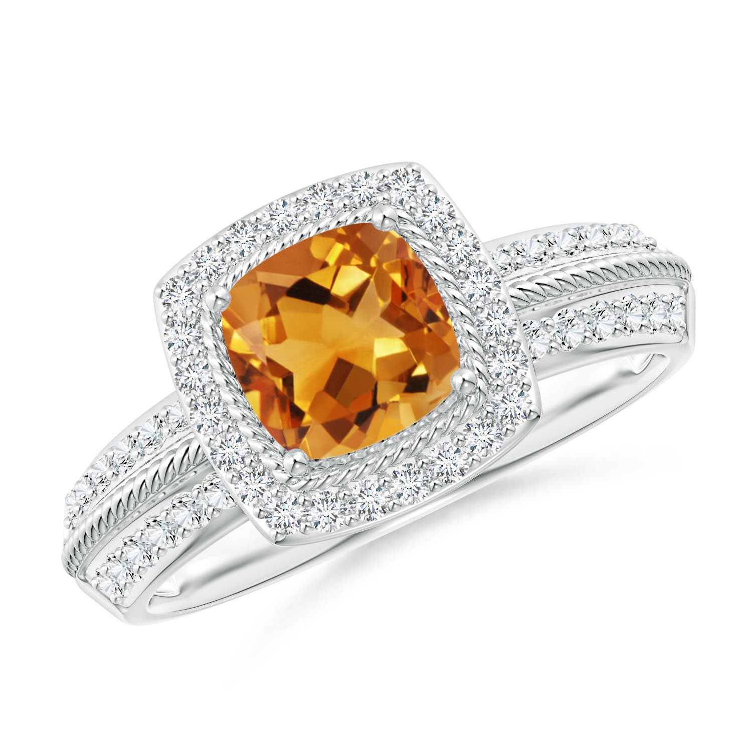 AA - Citrine / 1.32 CT / 14 KT White Gold