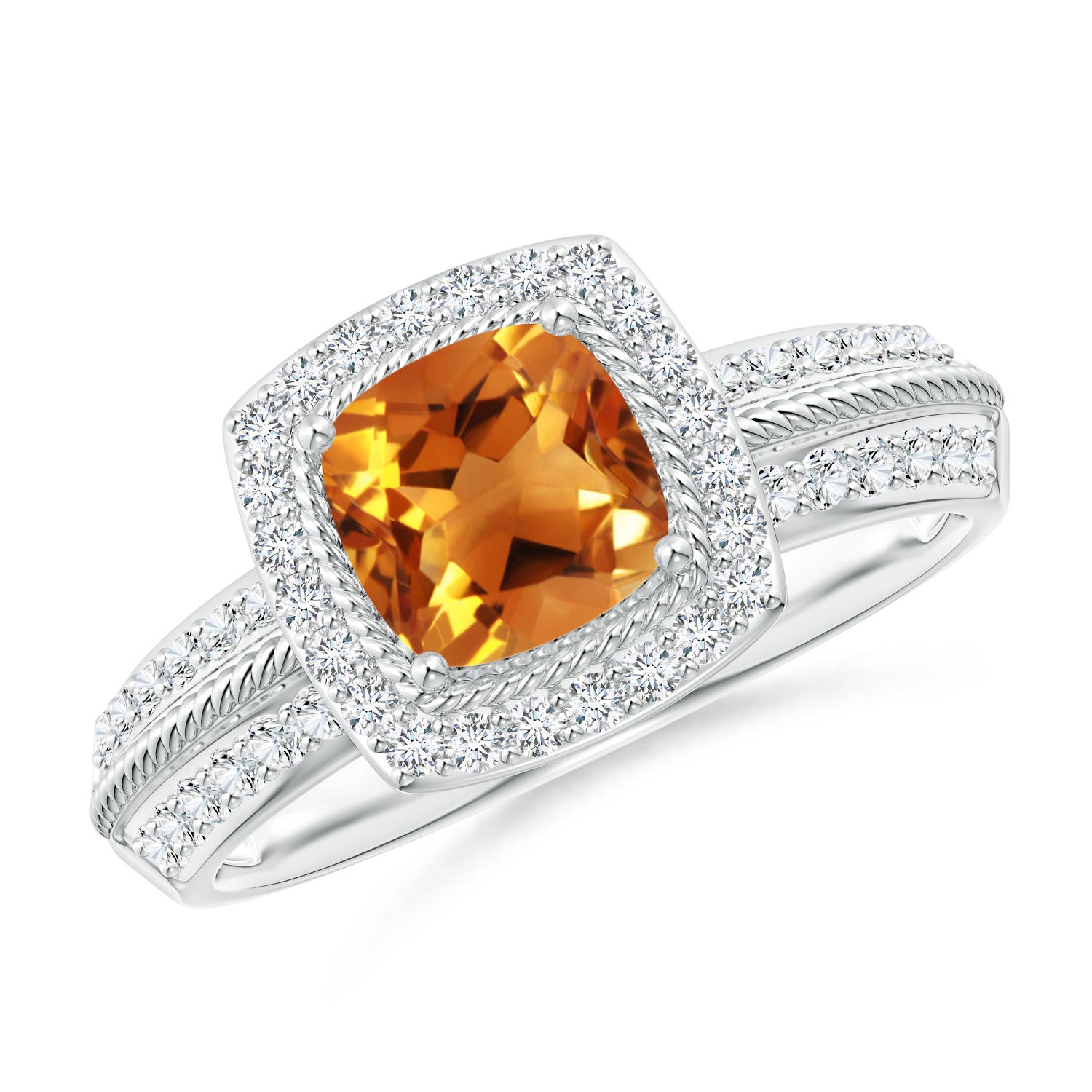 AAA - Citrine / 1.32 CT / 14 KT White Gold