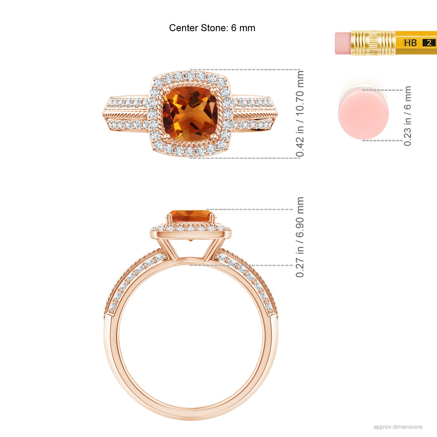 AAAA - Citrine / 1.32 CT / 14 KT Rose Gold