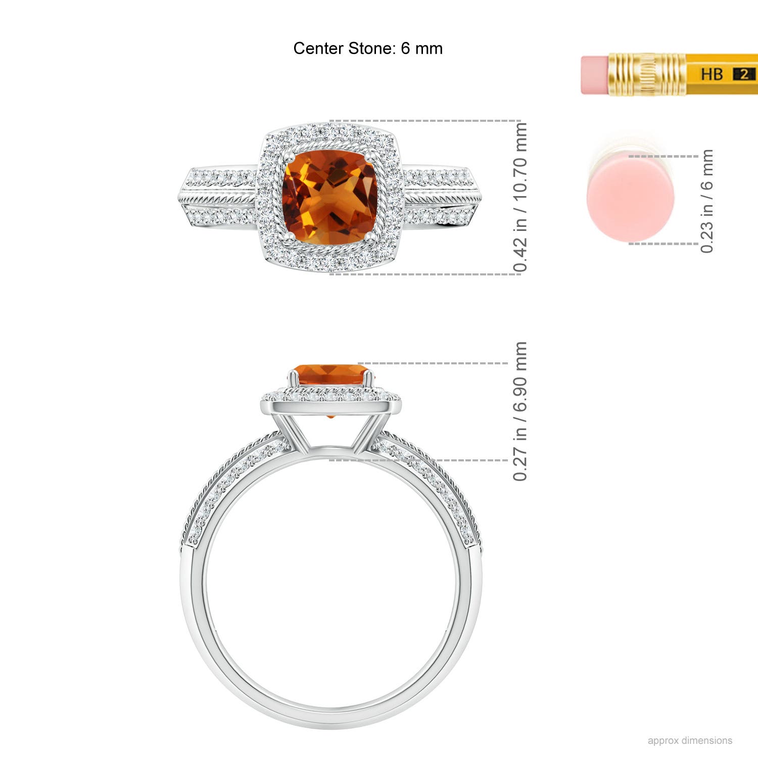 AAAA - Citrine / 1.32 CT / 14 KT White Gold