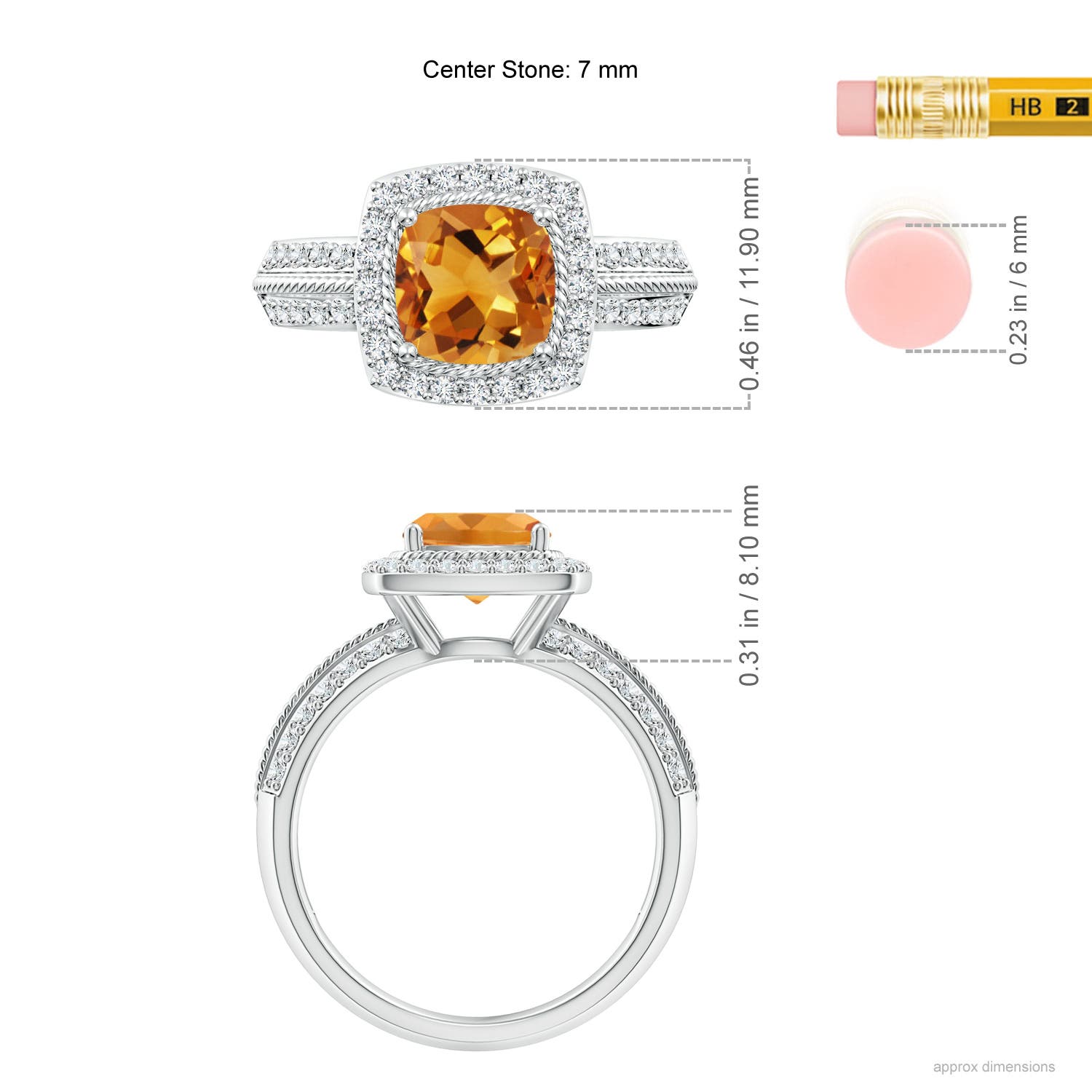 AA - Citrine / 1.92 CT / 14 KT White Gold