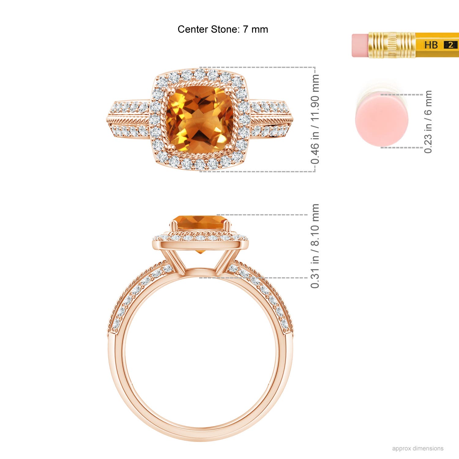 AAA - Citrine / 1.92 CT / 14 KT Rose Gold