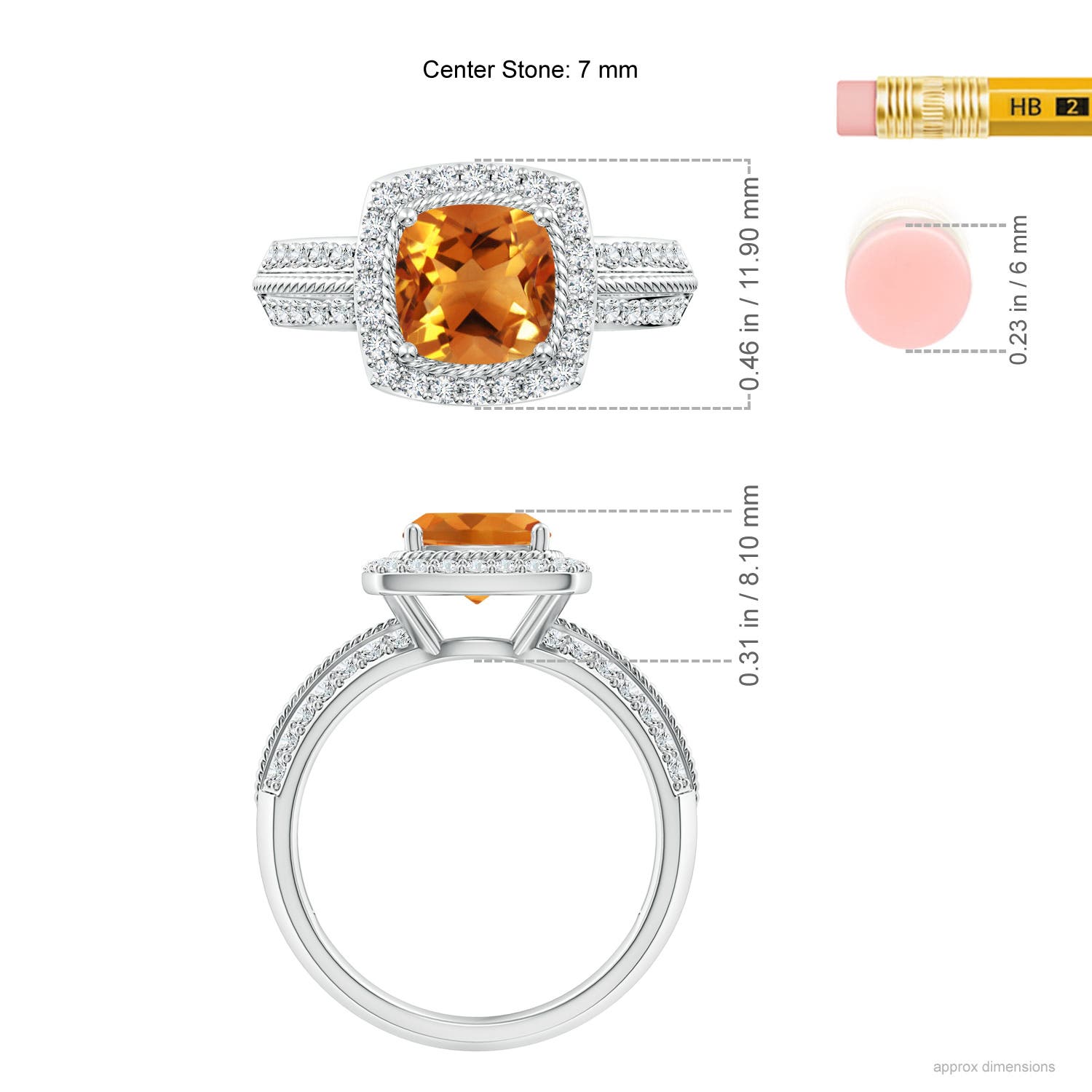 AAA - Citrine / 1.92 CT / 14 KT White Gold