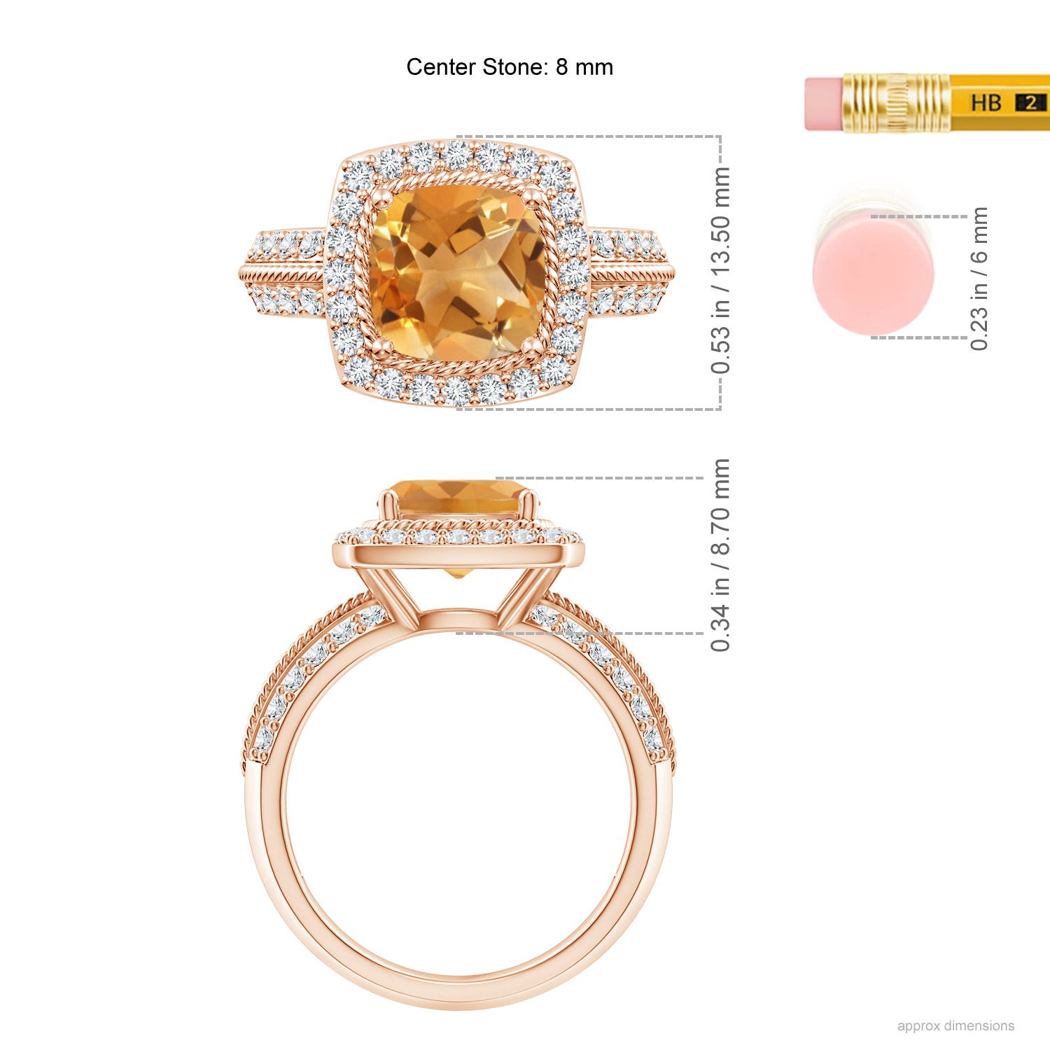 A - Citrine / 2.57 CT / 14 KT Rose Gold