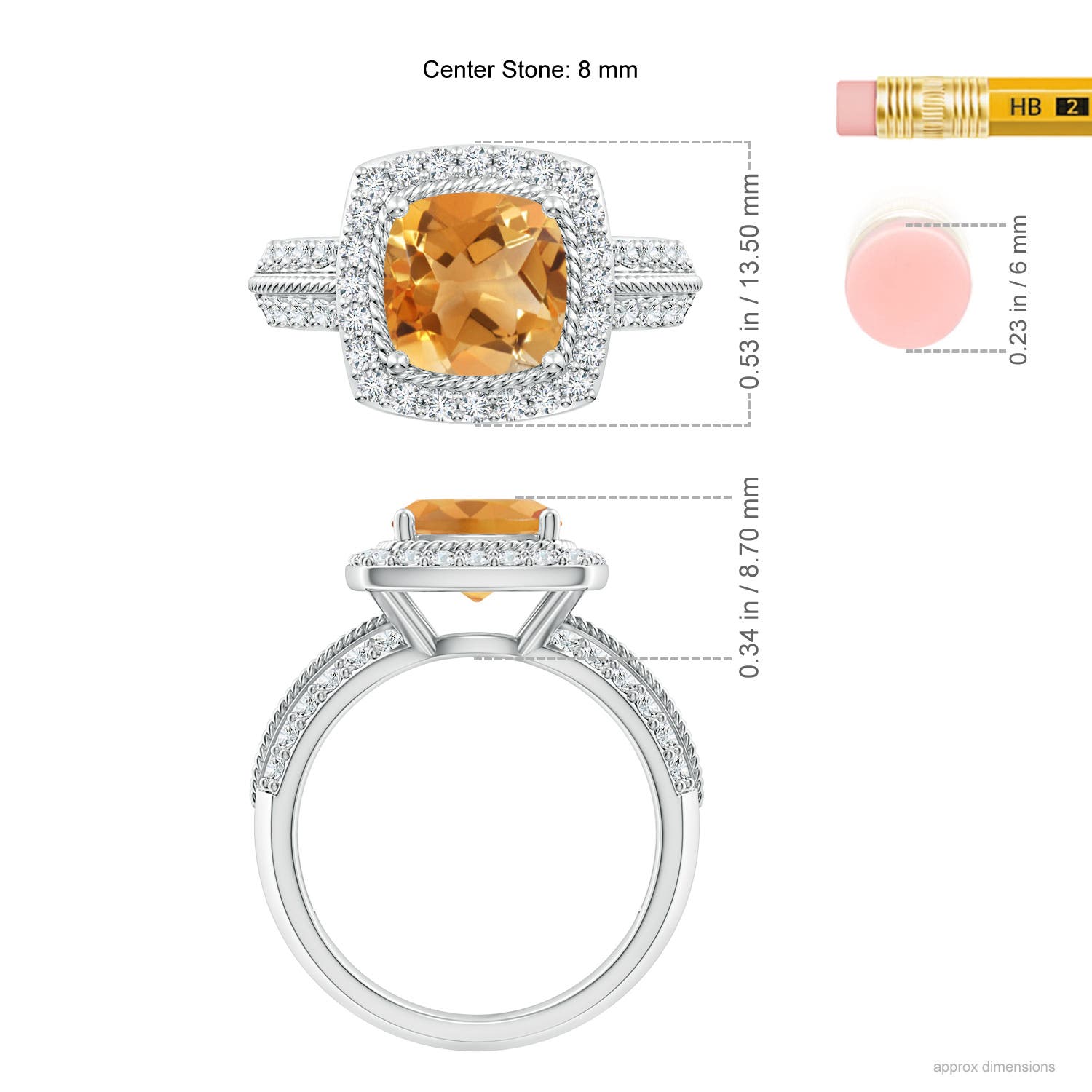 A - Citrine / 2.57 CT / 14 KT White Gold