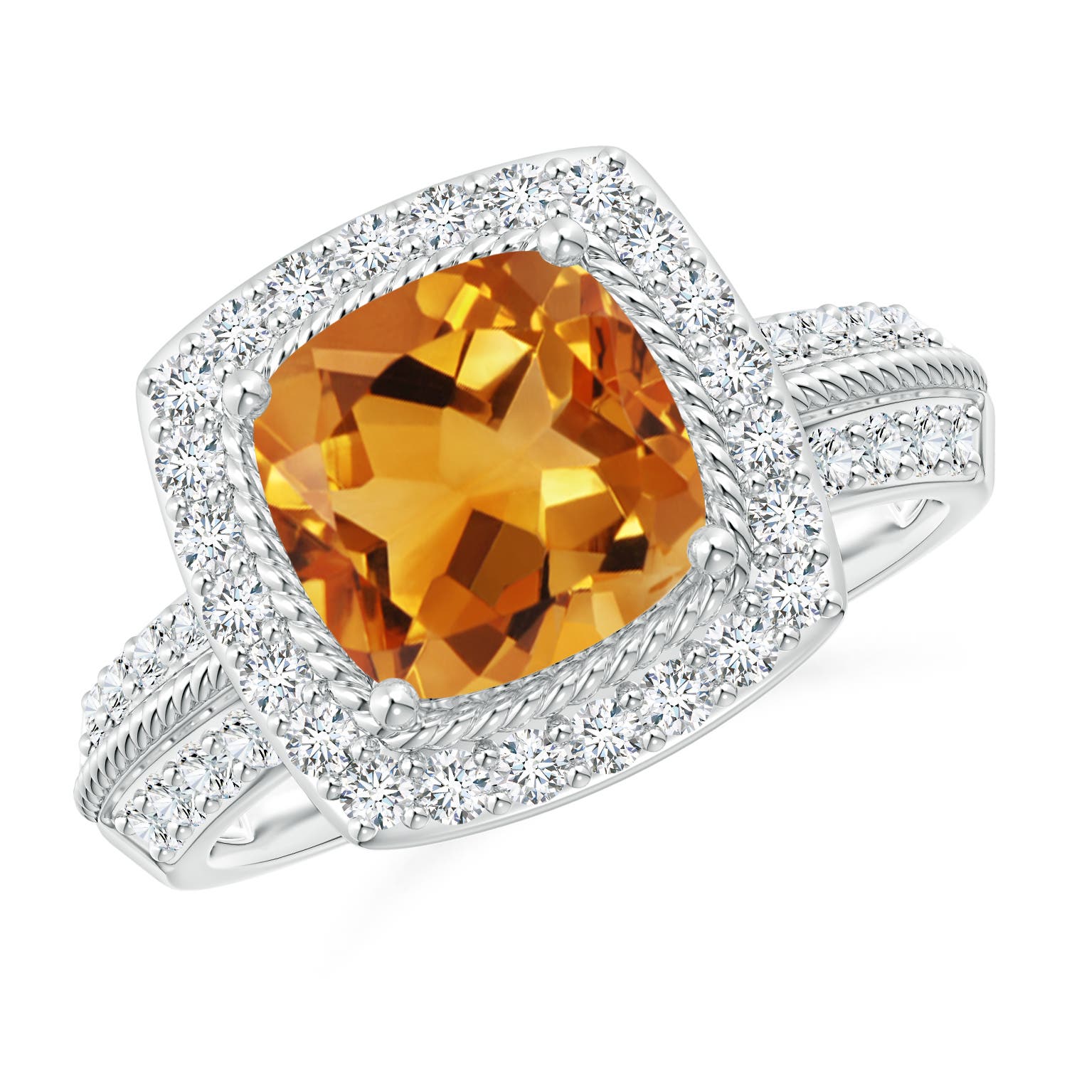 AA - Citrine / 2.57 CT / 14 KT White Gold