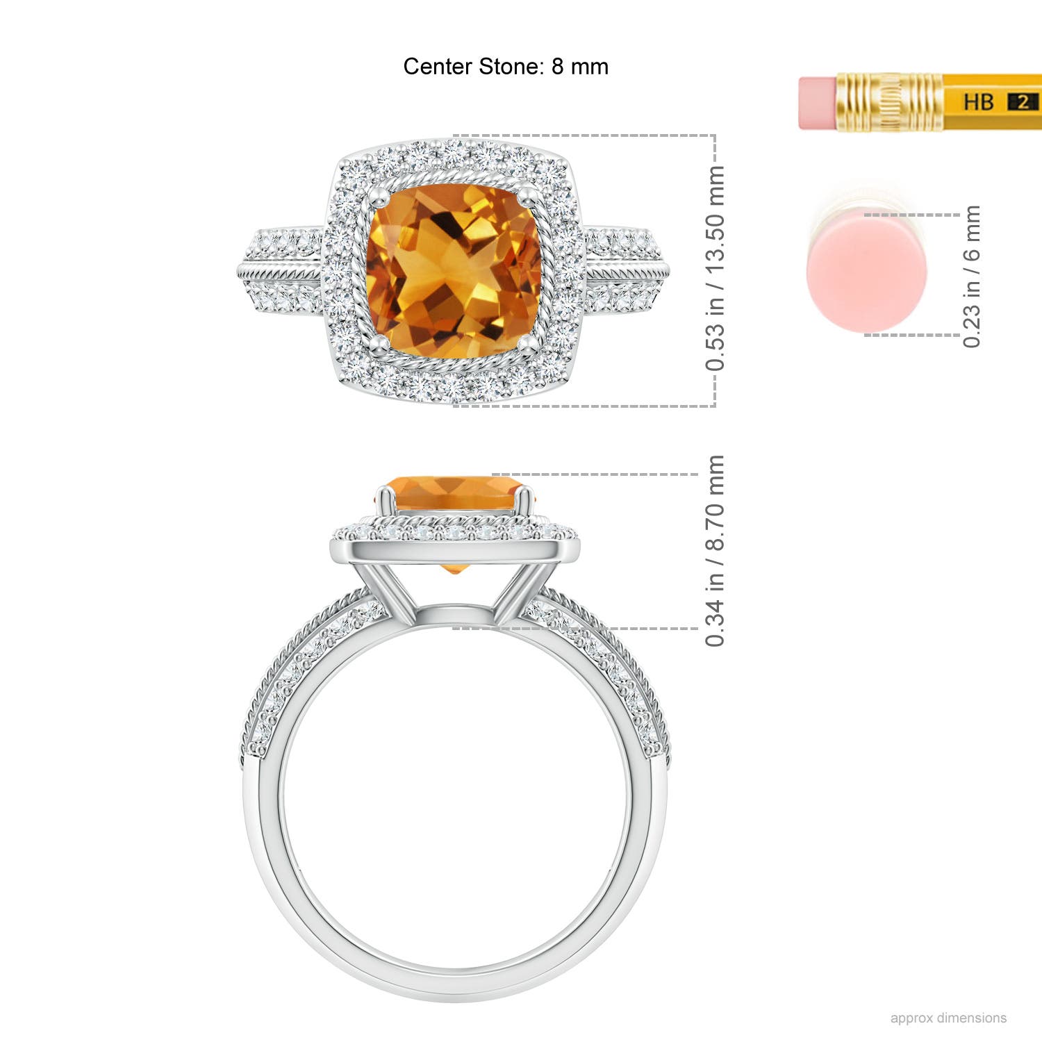 AA - Citrine / 2.57 CT / 14 KT White Gold