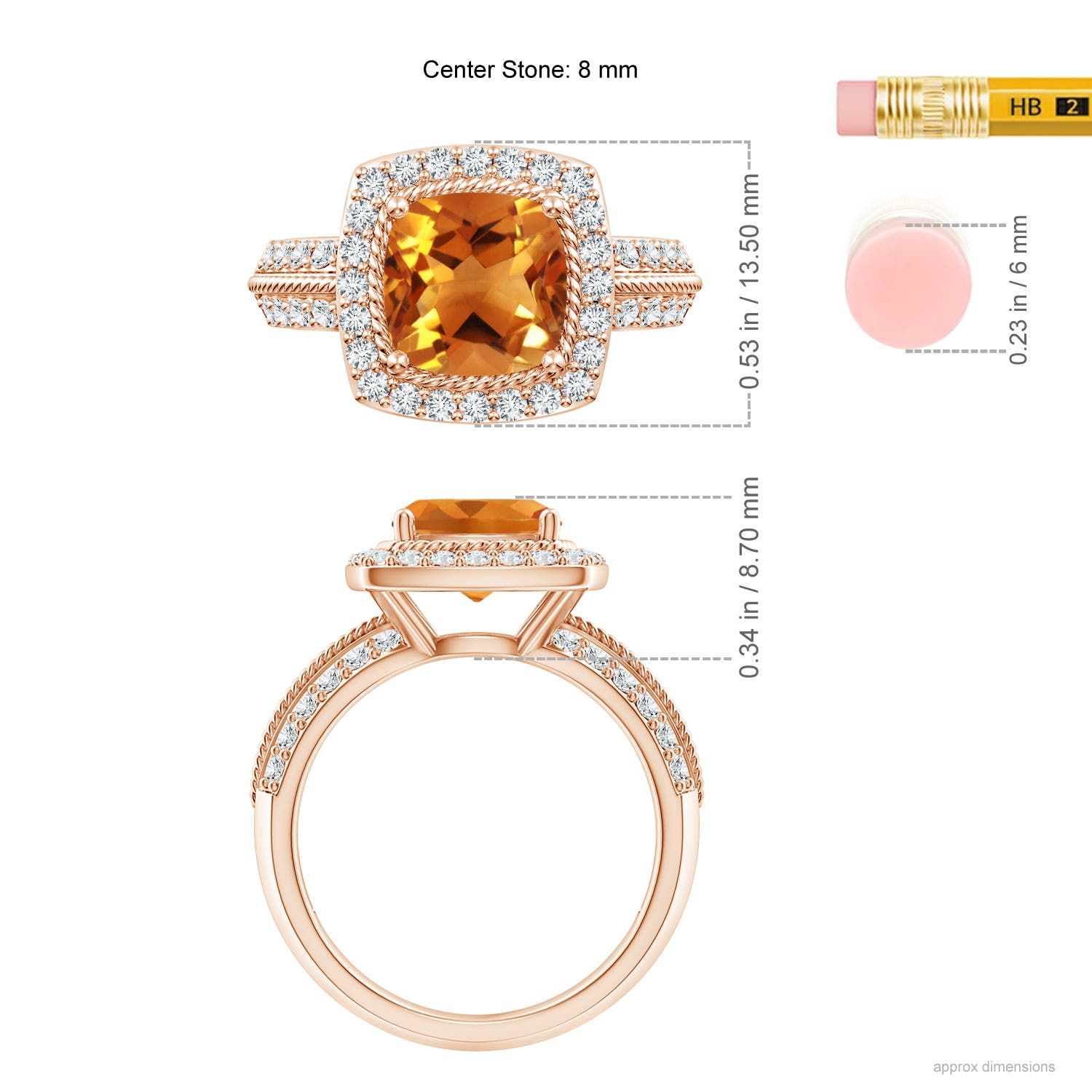 AAA - Citrine / 2.57 CT / 14 KT Rose Gold