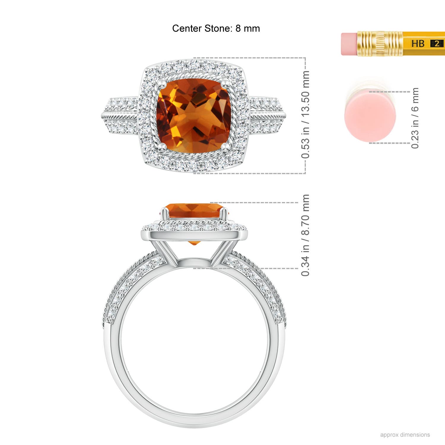 AAAA - Citrine / 2.57 CT / 14 KT White Gold