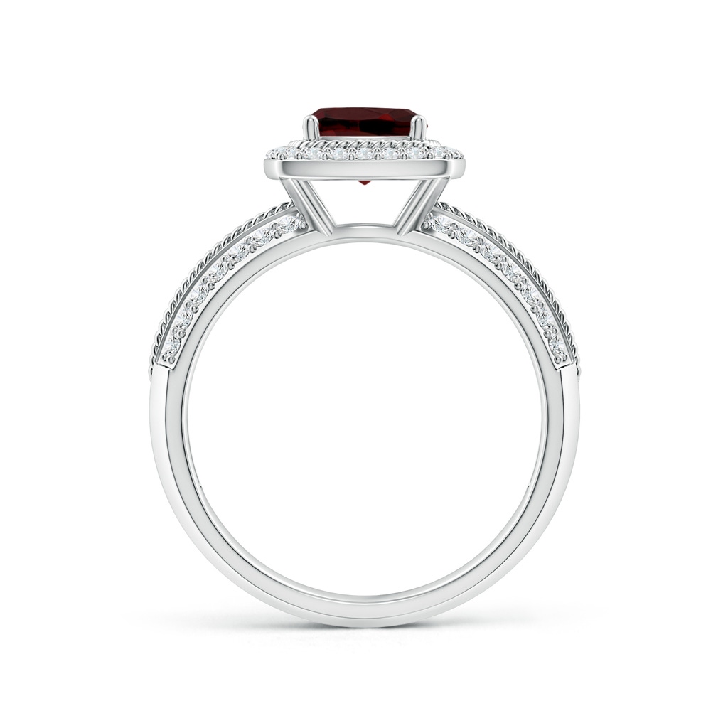 6mm AAA Twisted Rope Cushion Garnet Halo Ring in White Gold - side_1
