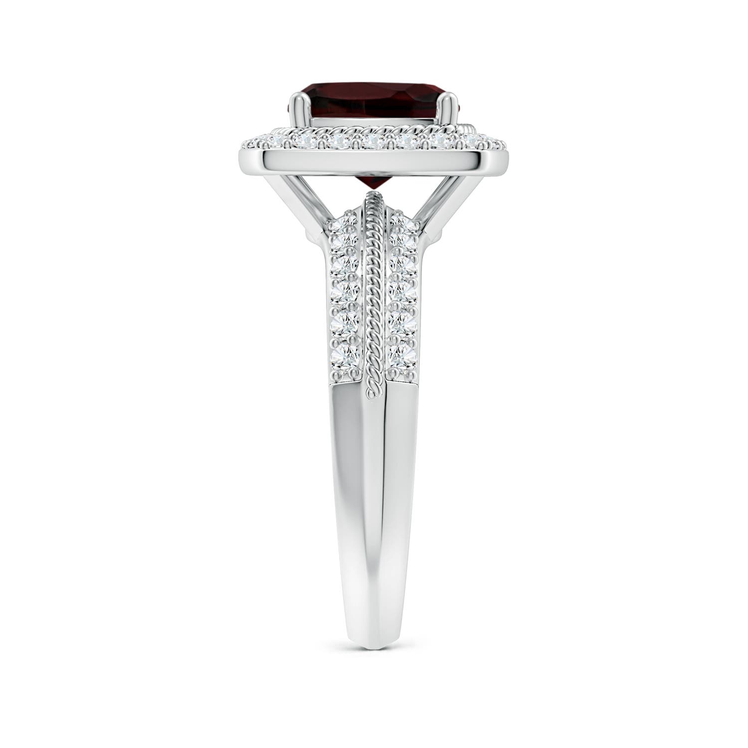 A - Garnet / 3.17 CT / 14 KT White Gold