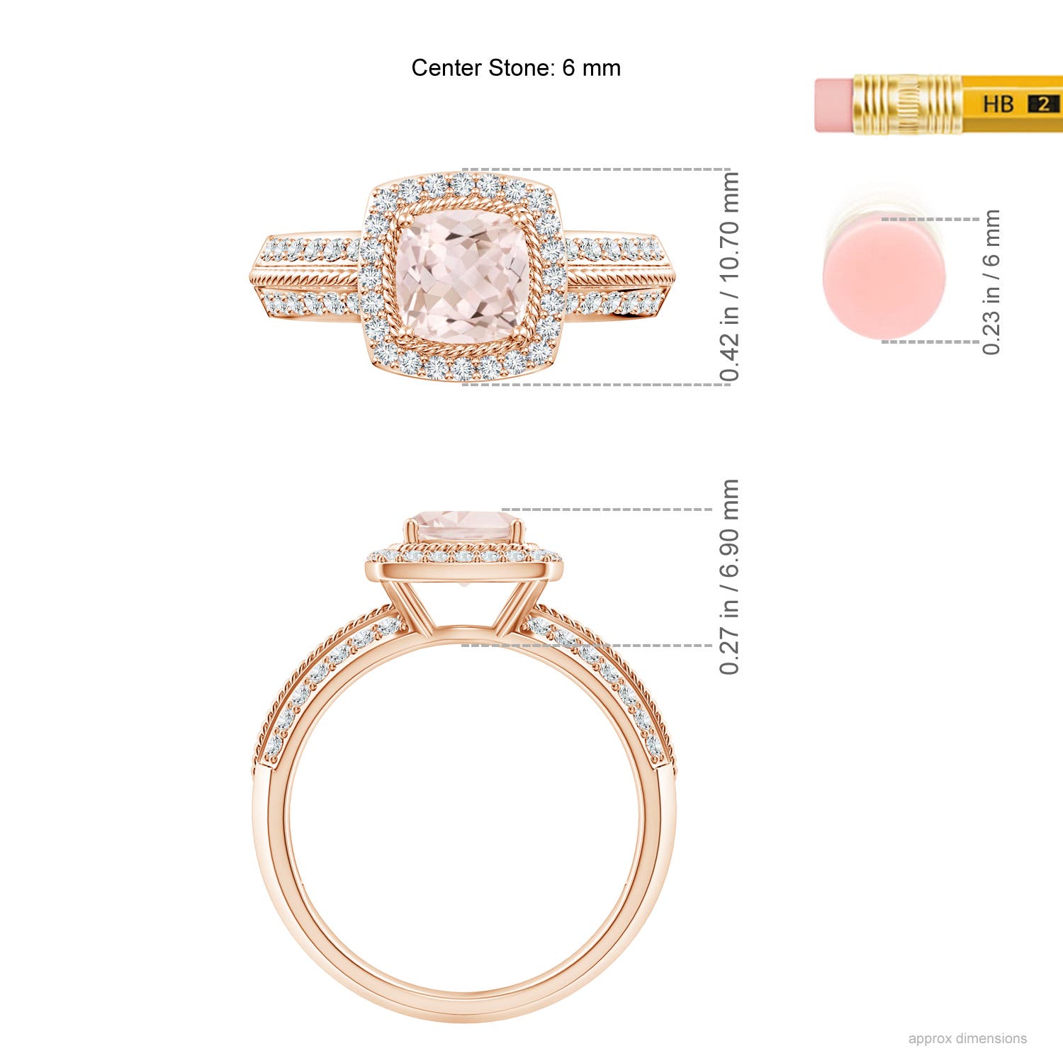 A - Morganite / 1.17 CT / 14 KT Rose Gold