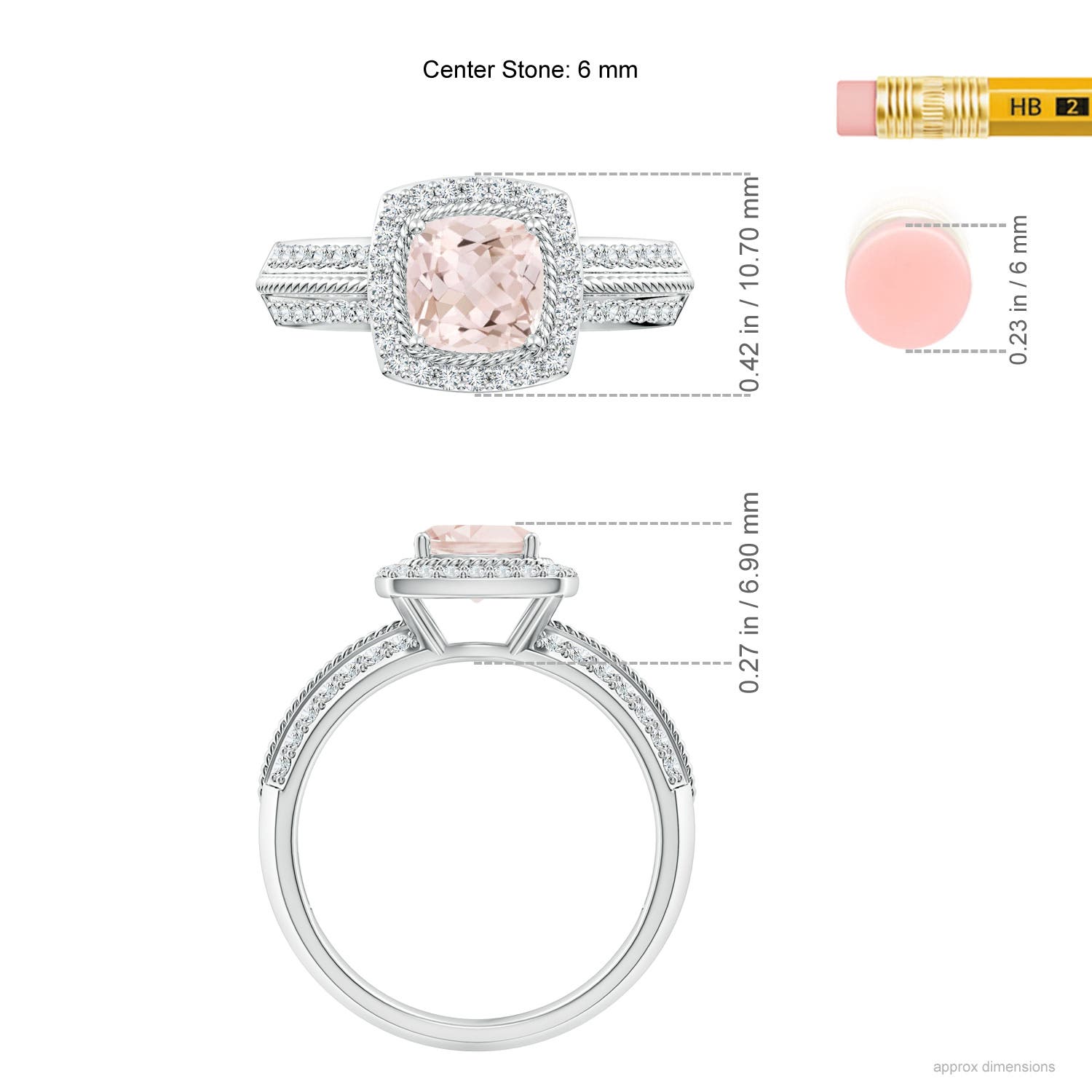 A - Morganite / 1.17 CT / 14 KT White Gold