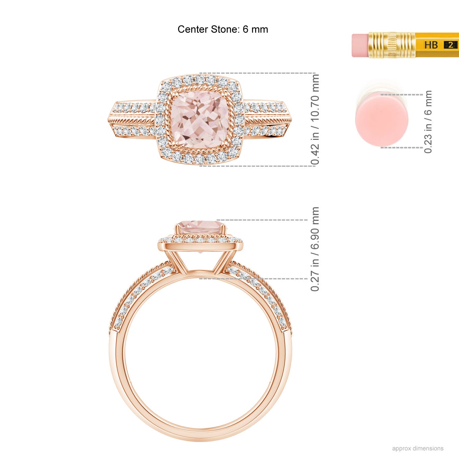 AAA - Morganite / 1.17 CT / 14 KT Rose Gold