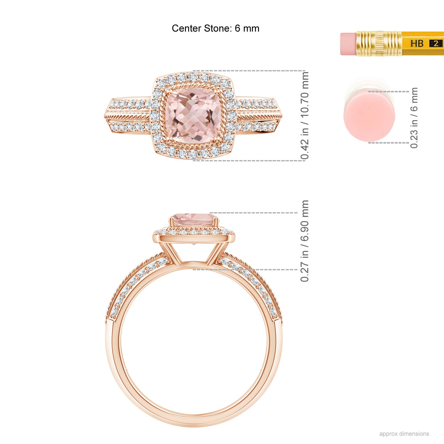 AAAA - Morganite / 1.17 CT / 14 KT Rose Gold